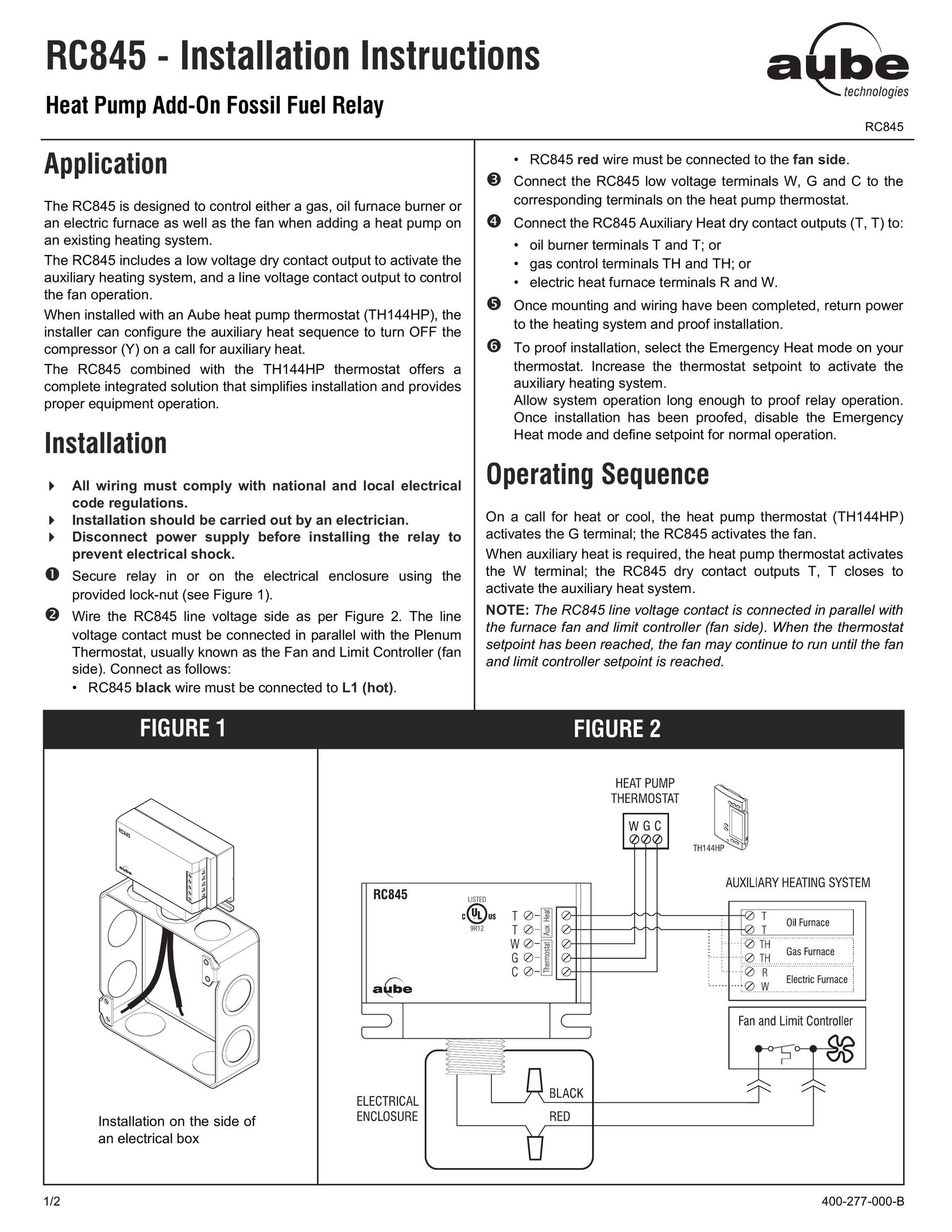 Aube Technologies RC845 Heat Pump User Manual