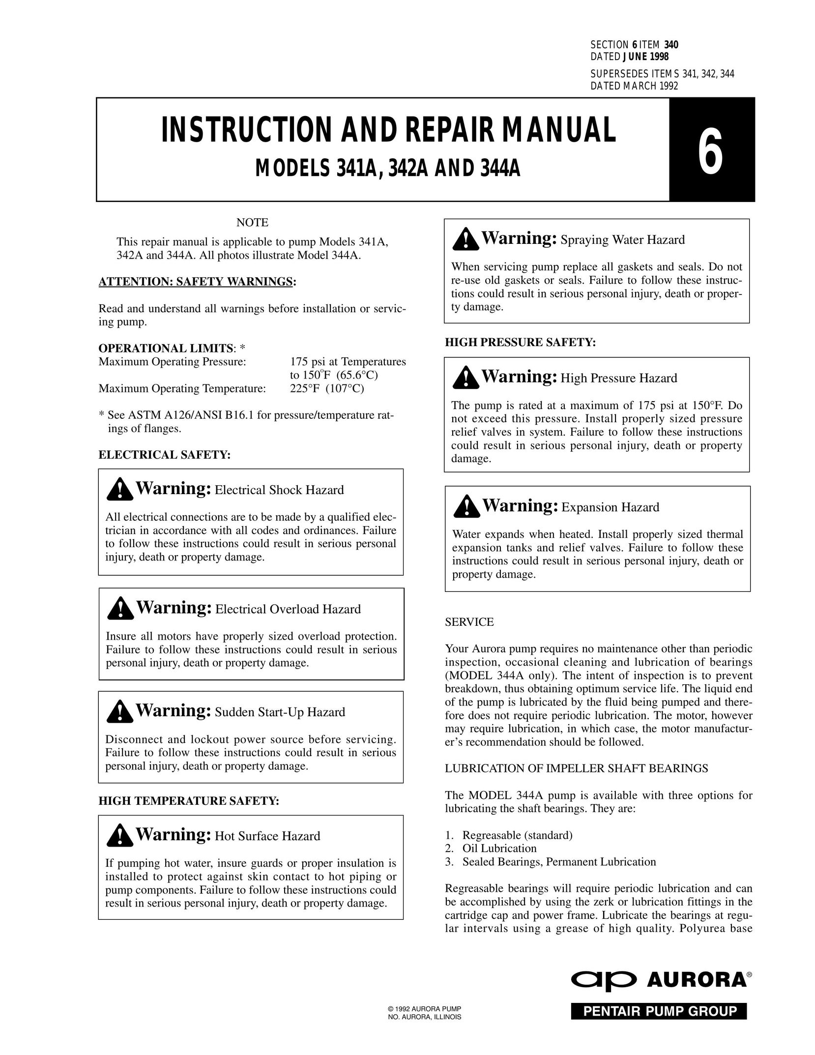 Aurora of America 341A Heat Pump User Manual