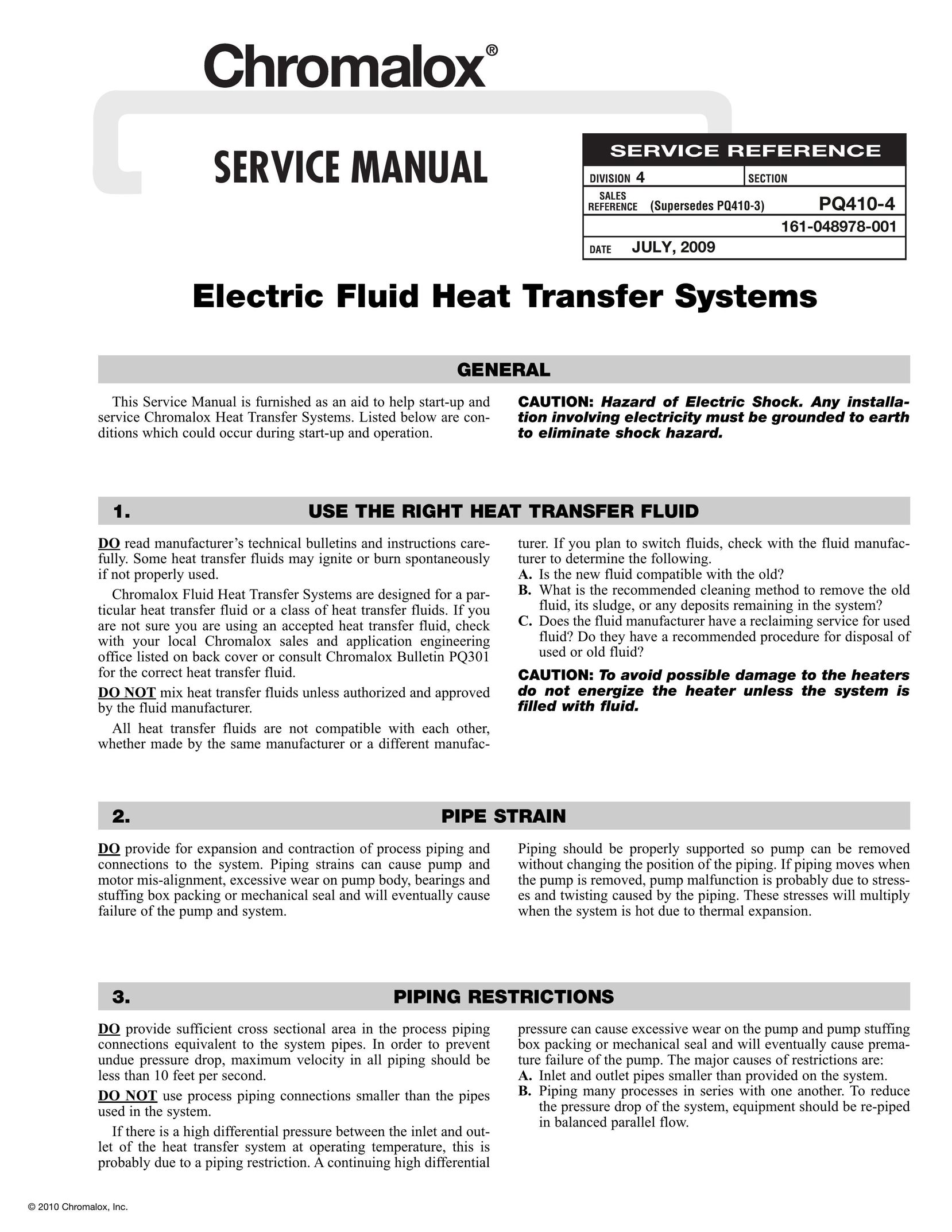 Chromalox PQ410-4 Heat Pump User Manual