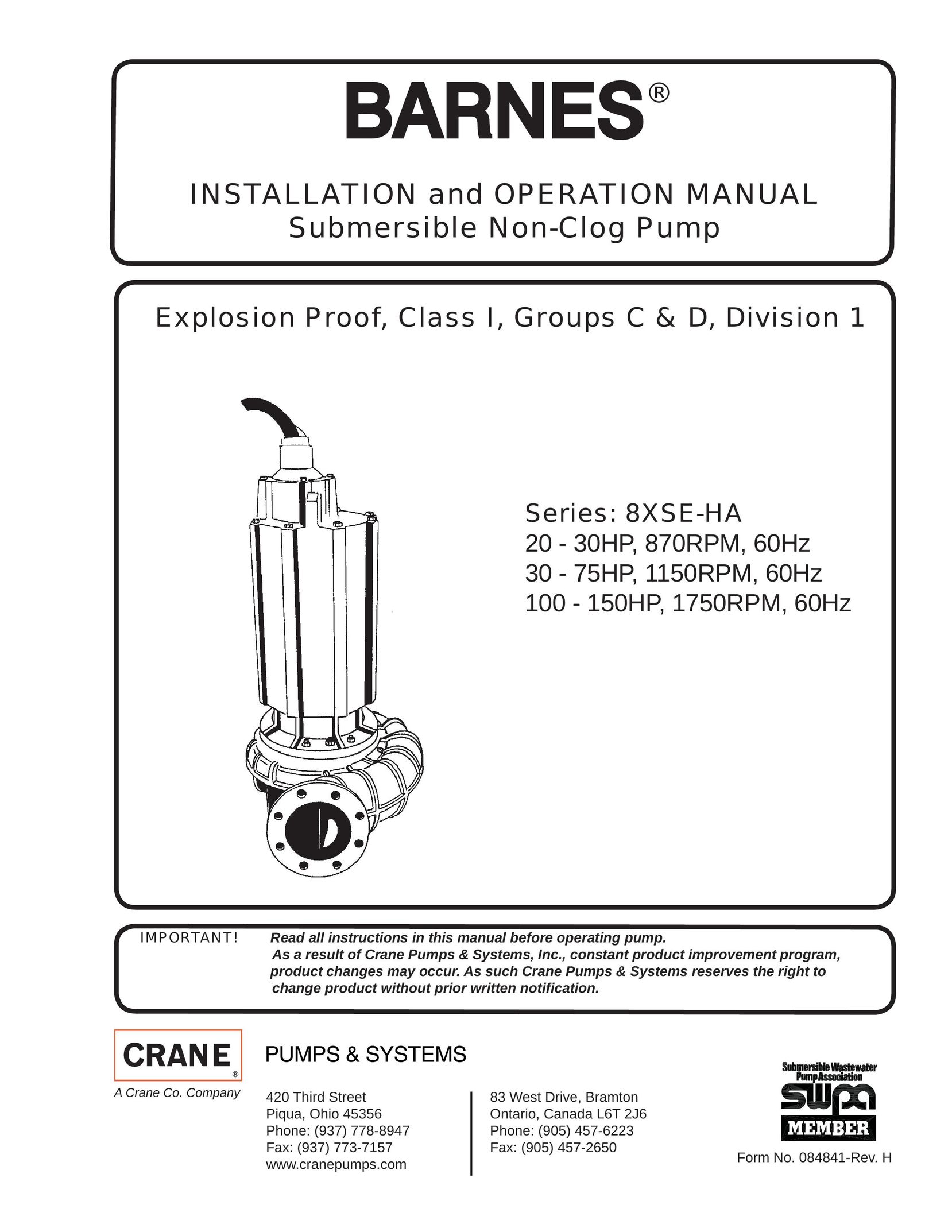 Crane Plumbing 8XSE-HA Heat Pump User Manual