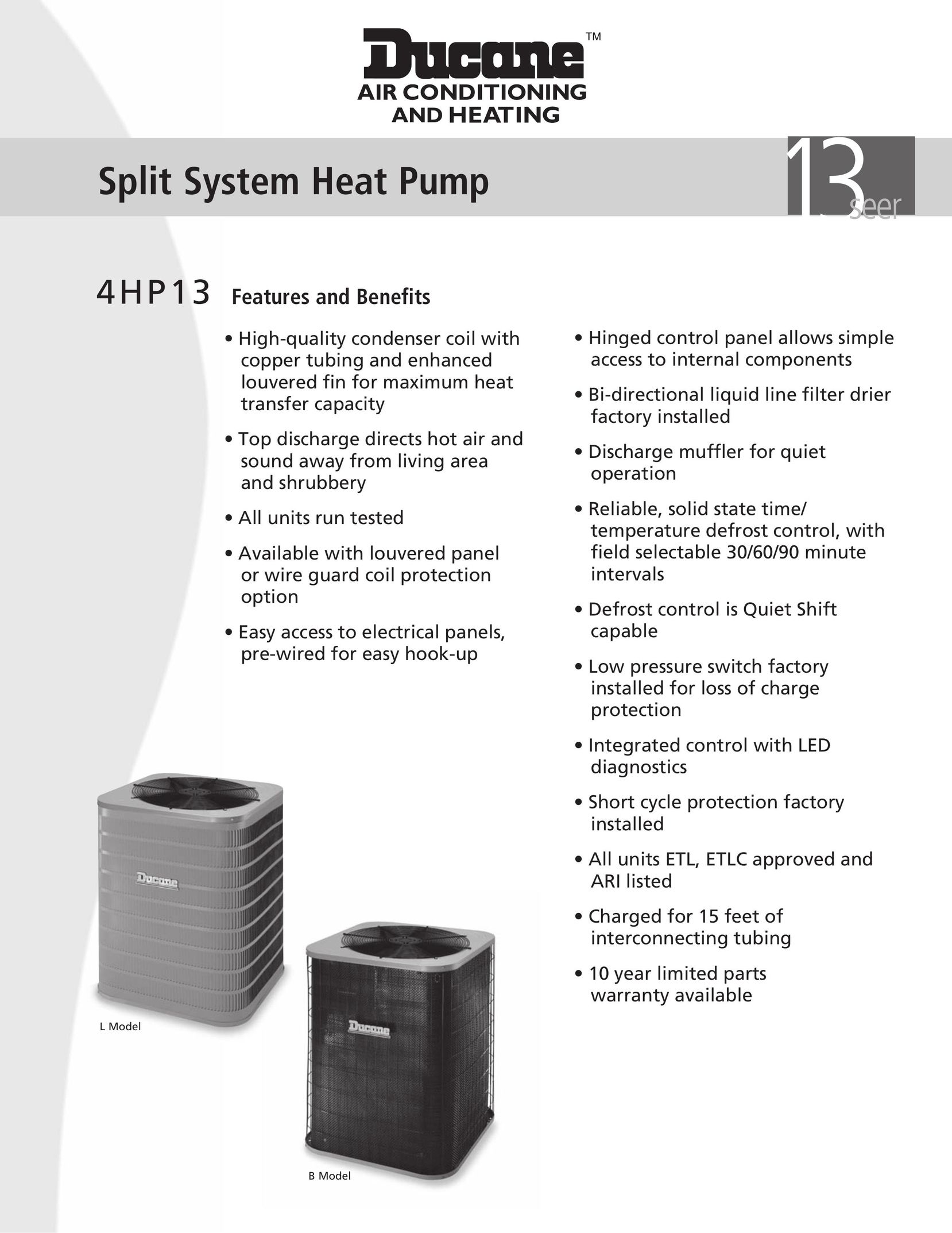 Ducane (HVAC) 4hp13 Heat Pump User Manual
