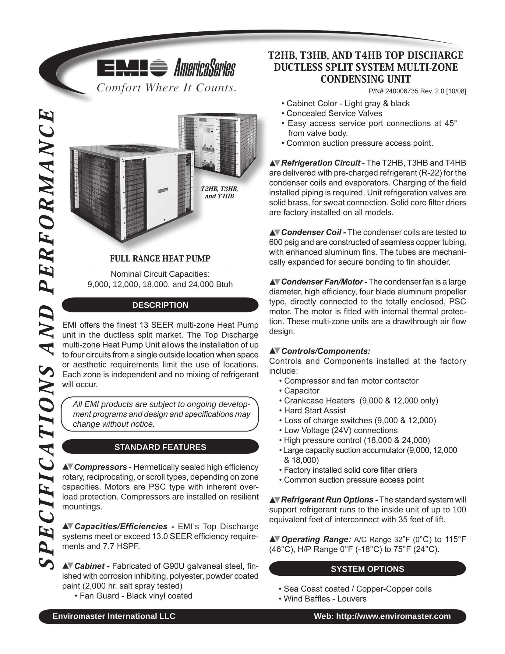 EMI T2HB Heat Pump User Manual