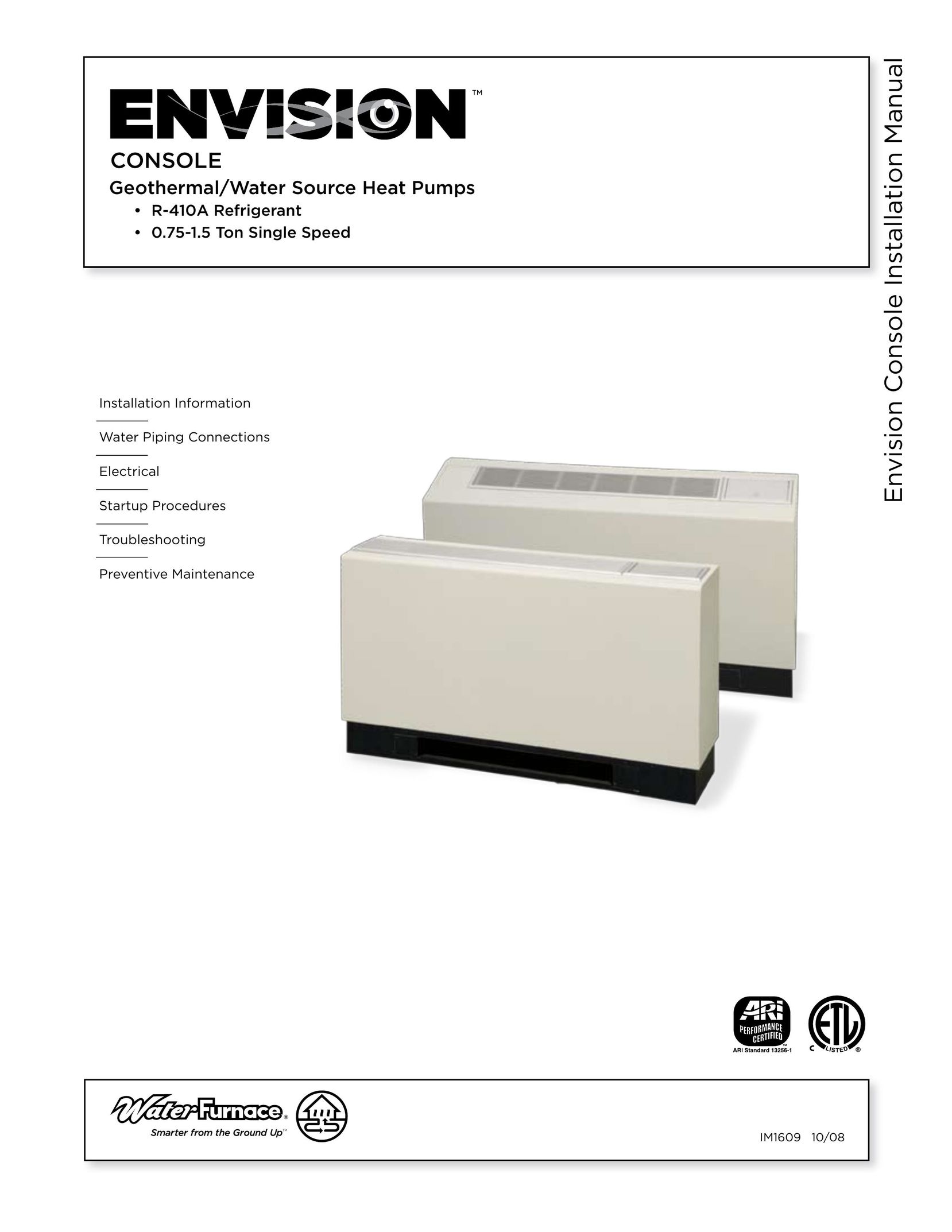 Envision Peripherals IM1609 08 Heat Pump User Manual