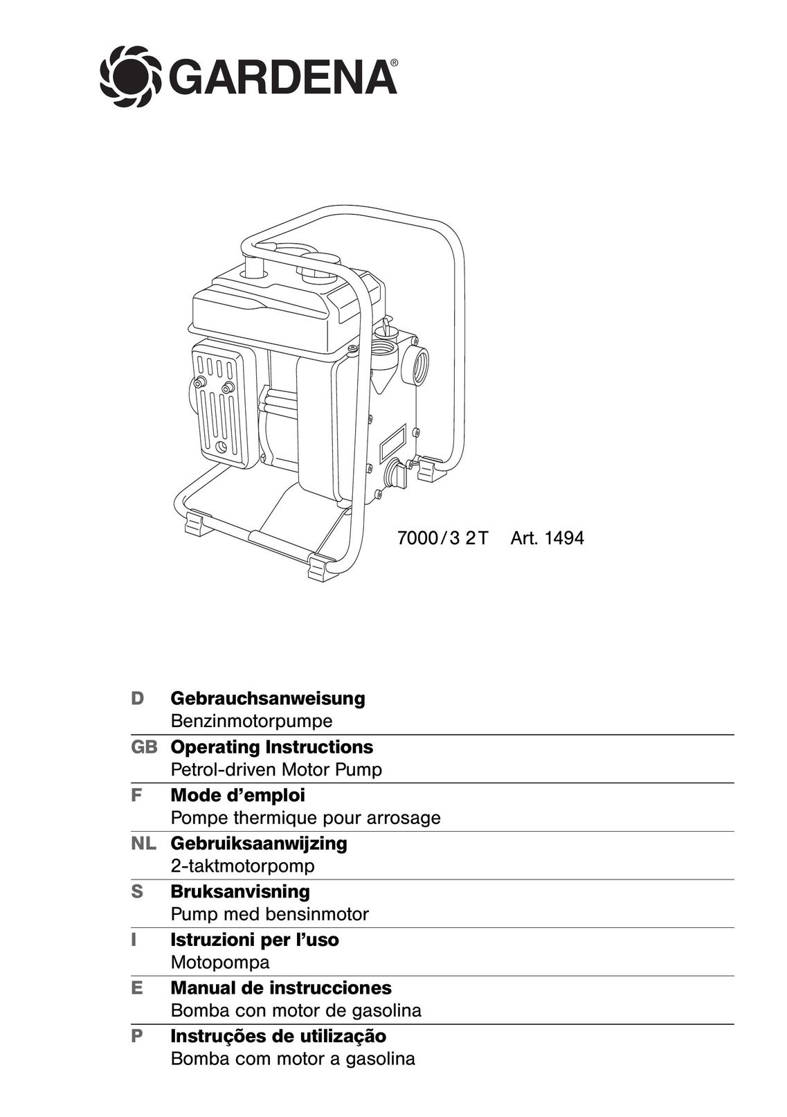 Gardena 7000/3 2 T art. 1494 Heat Pump User Manual