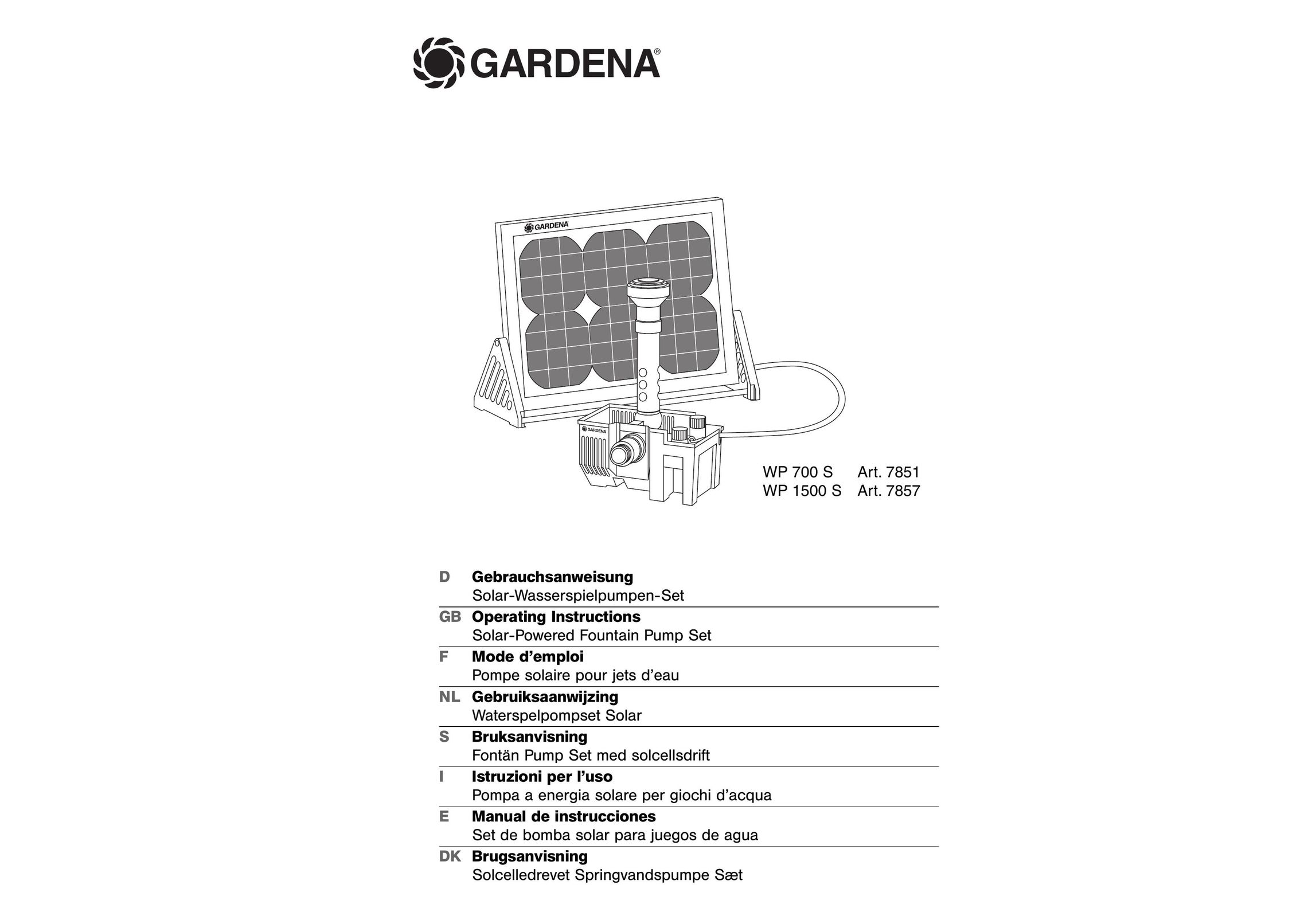 Gardena WP 700 S Heat Pump User Manual