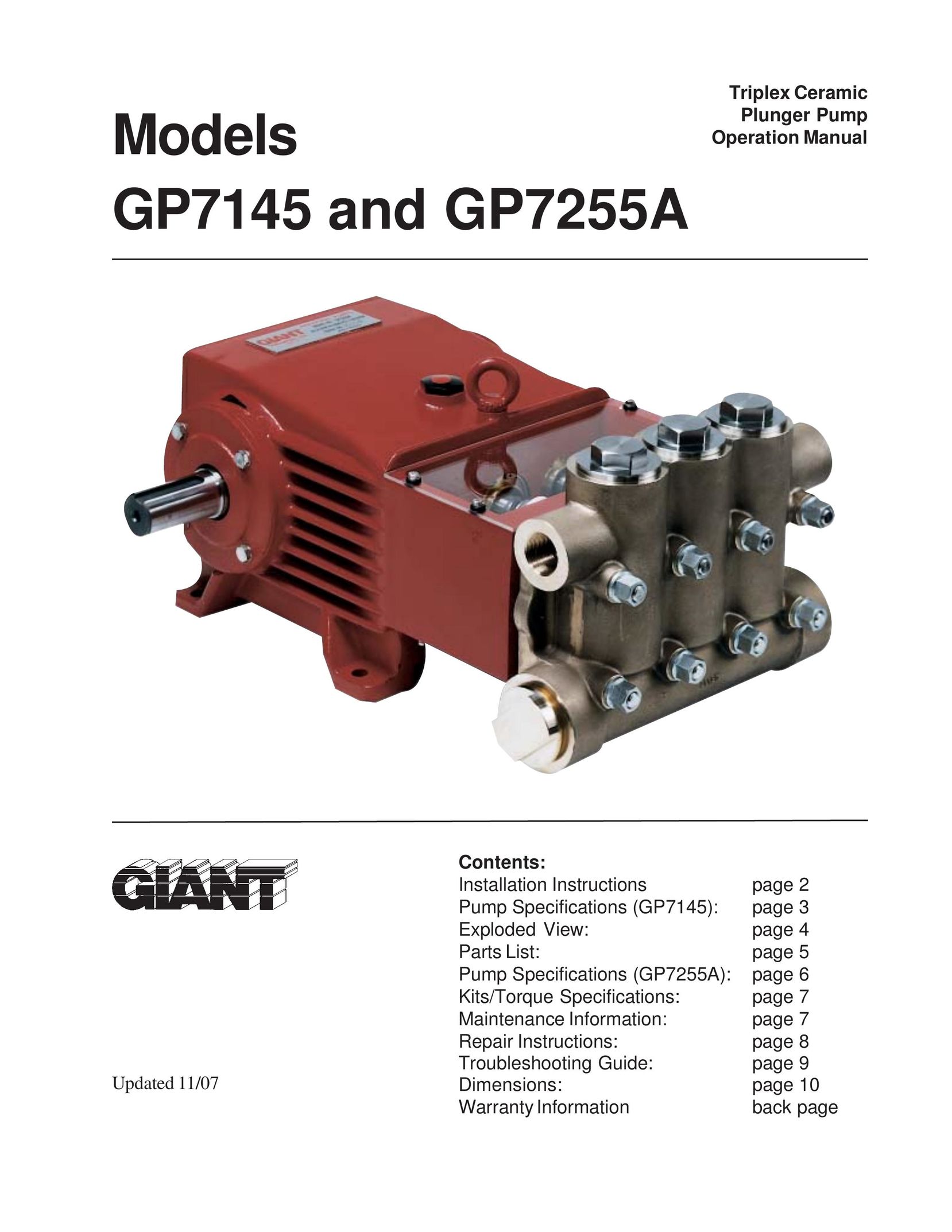 Giant GP7145 Heat Pump User Manual