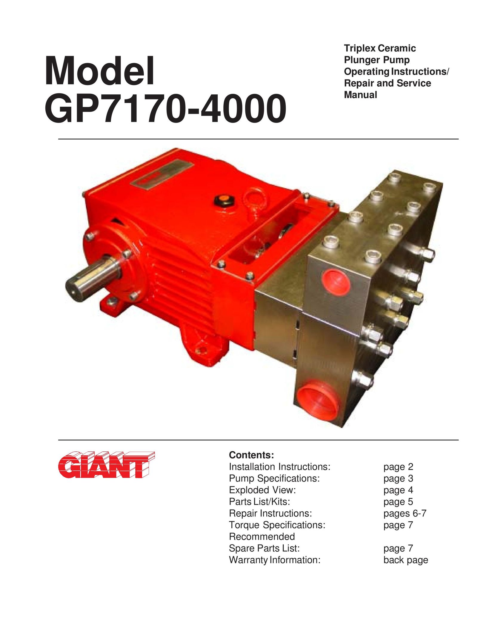 Giant GP7170-4000 Heat Pump User Manual