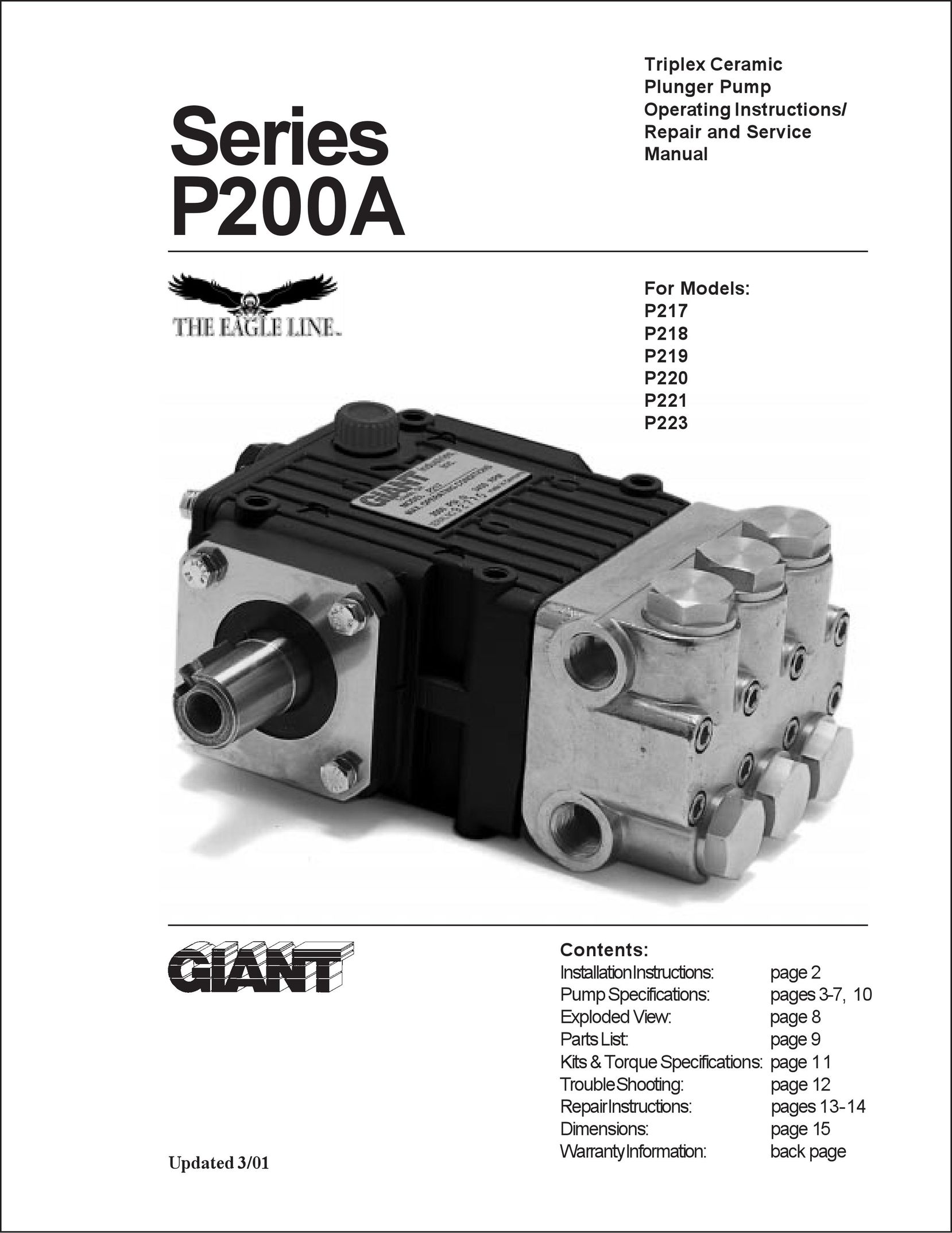 Giant P200A Heat Pump User Manual