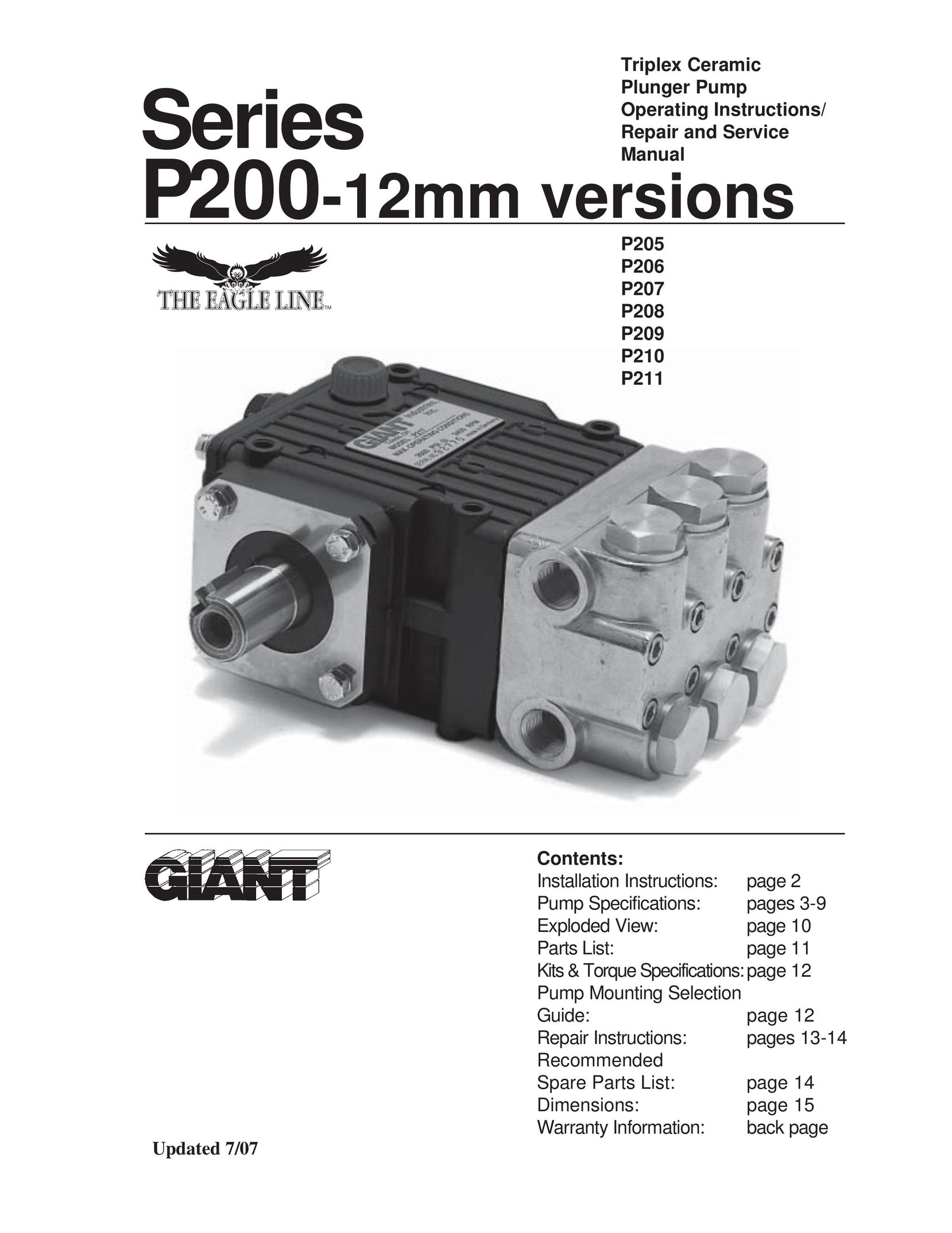 Giant P205 Heat Pump User Manual