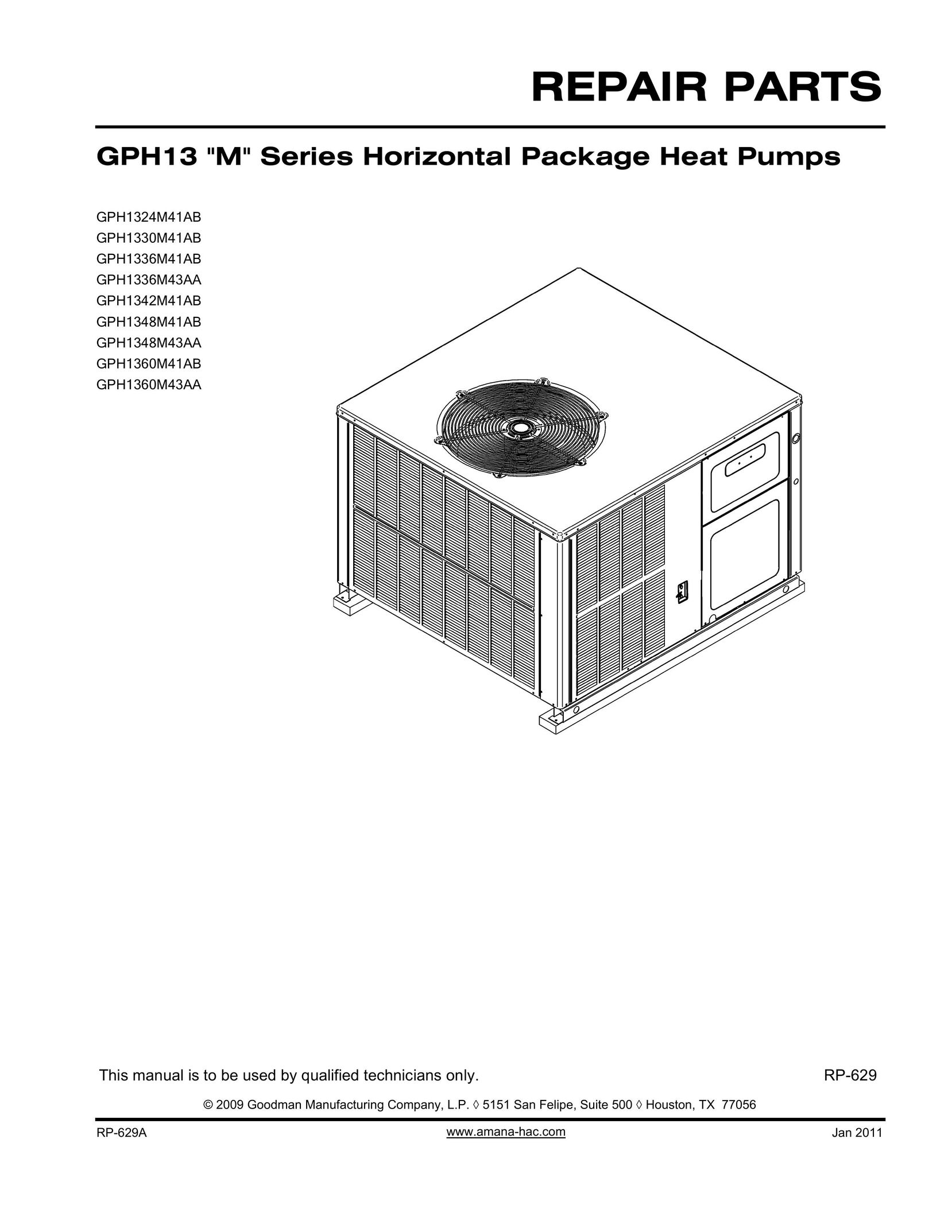 Goodman Mfg GPH1348M41AB Heat Pump User Manual