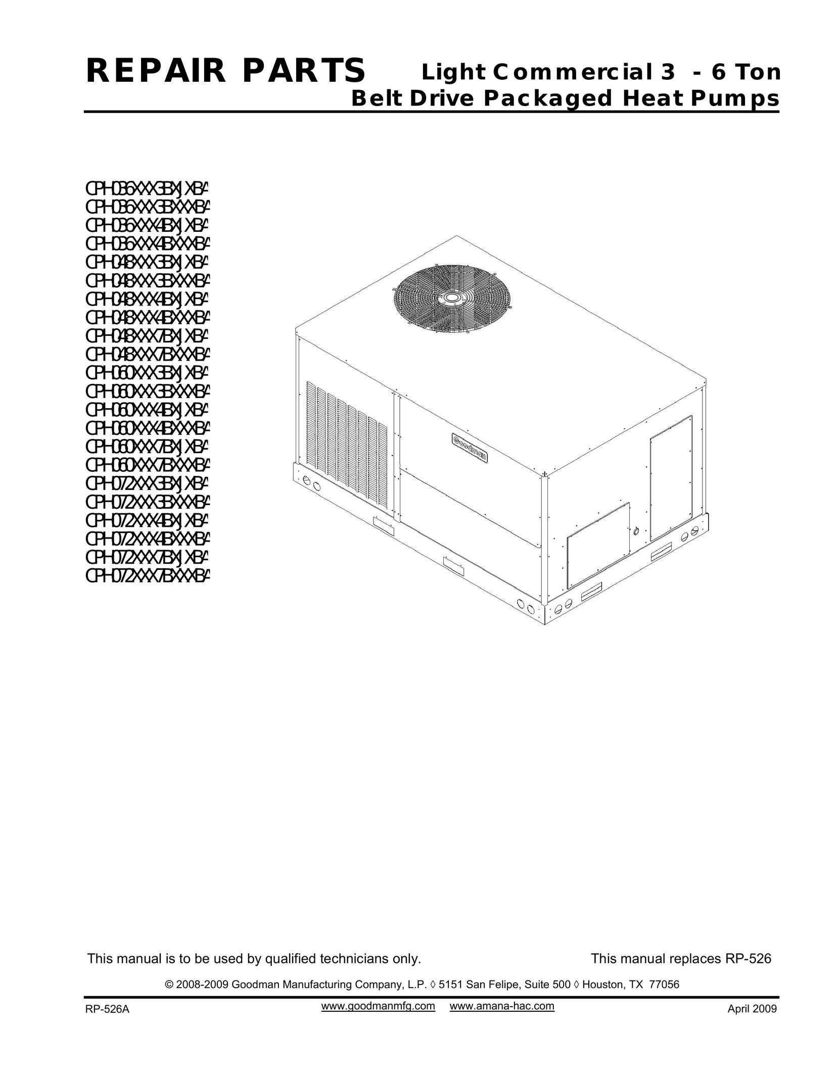 Goodman Mfg RP-526A Heat Pump User Manual