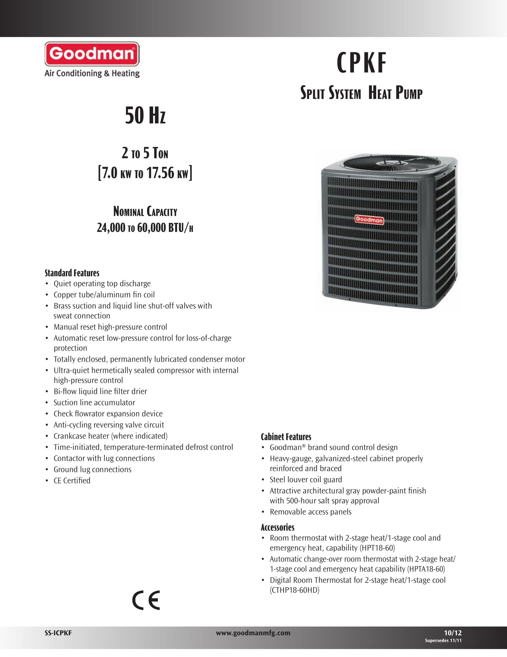Goodman Mfg SS-ICPKF Heat Pump User Manual