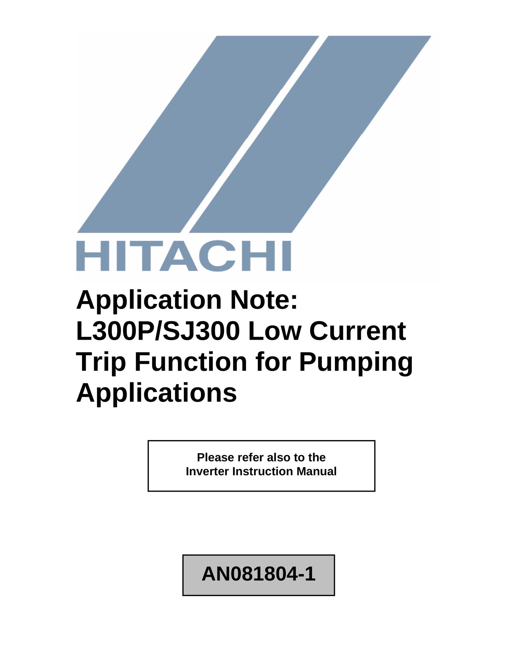Hitachi hitachi low current trip function for pumping applications Heat Pump User Manual