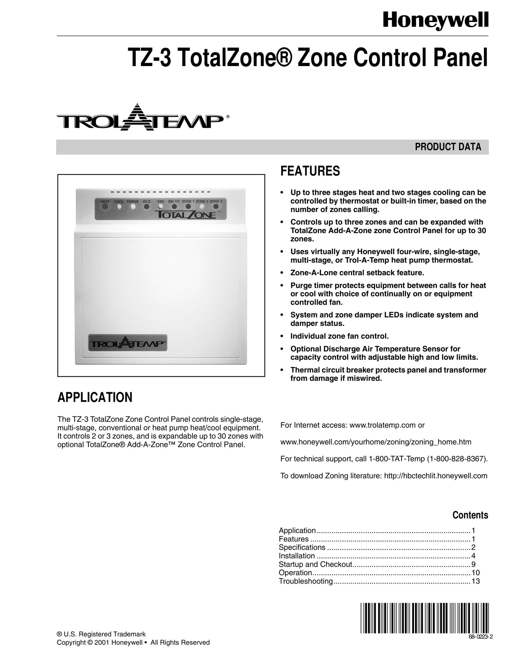 Honeywell TZ-3 Heat Pump User Manual