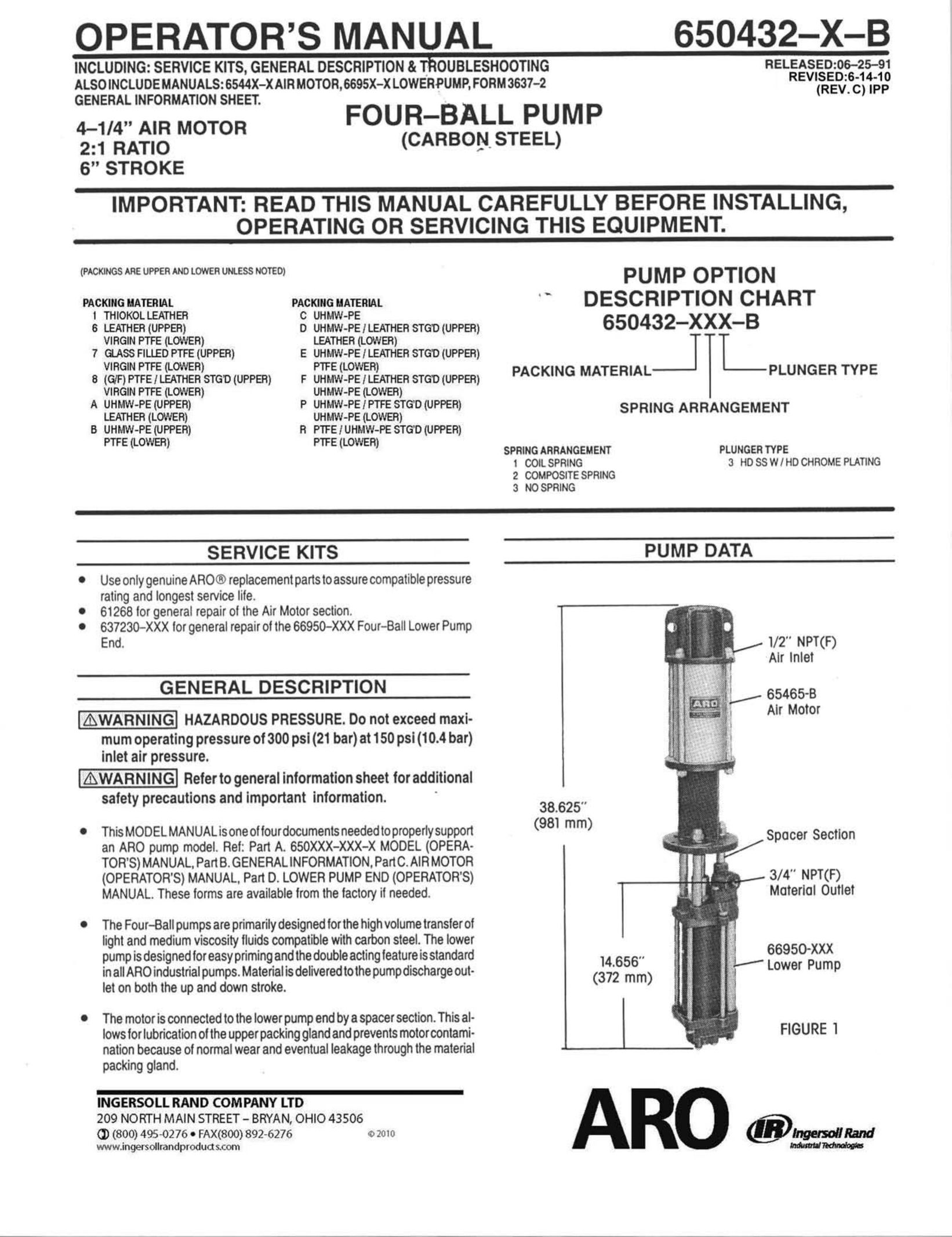 Ingersoll-Rand 650432-X Heat Pump User Manual