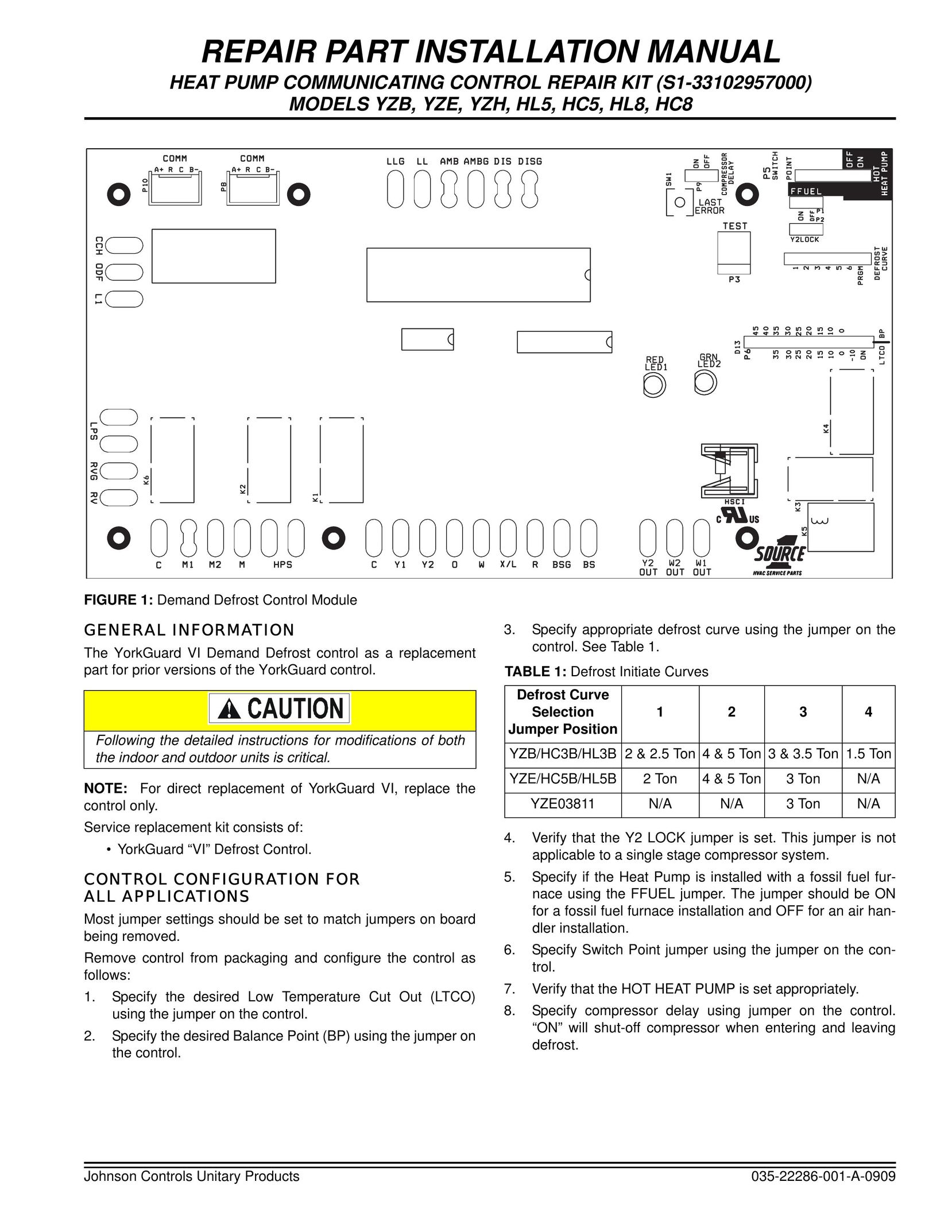 Johnson Controls yzh Heat Pump User Manual