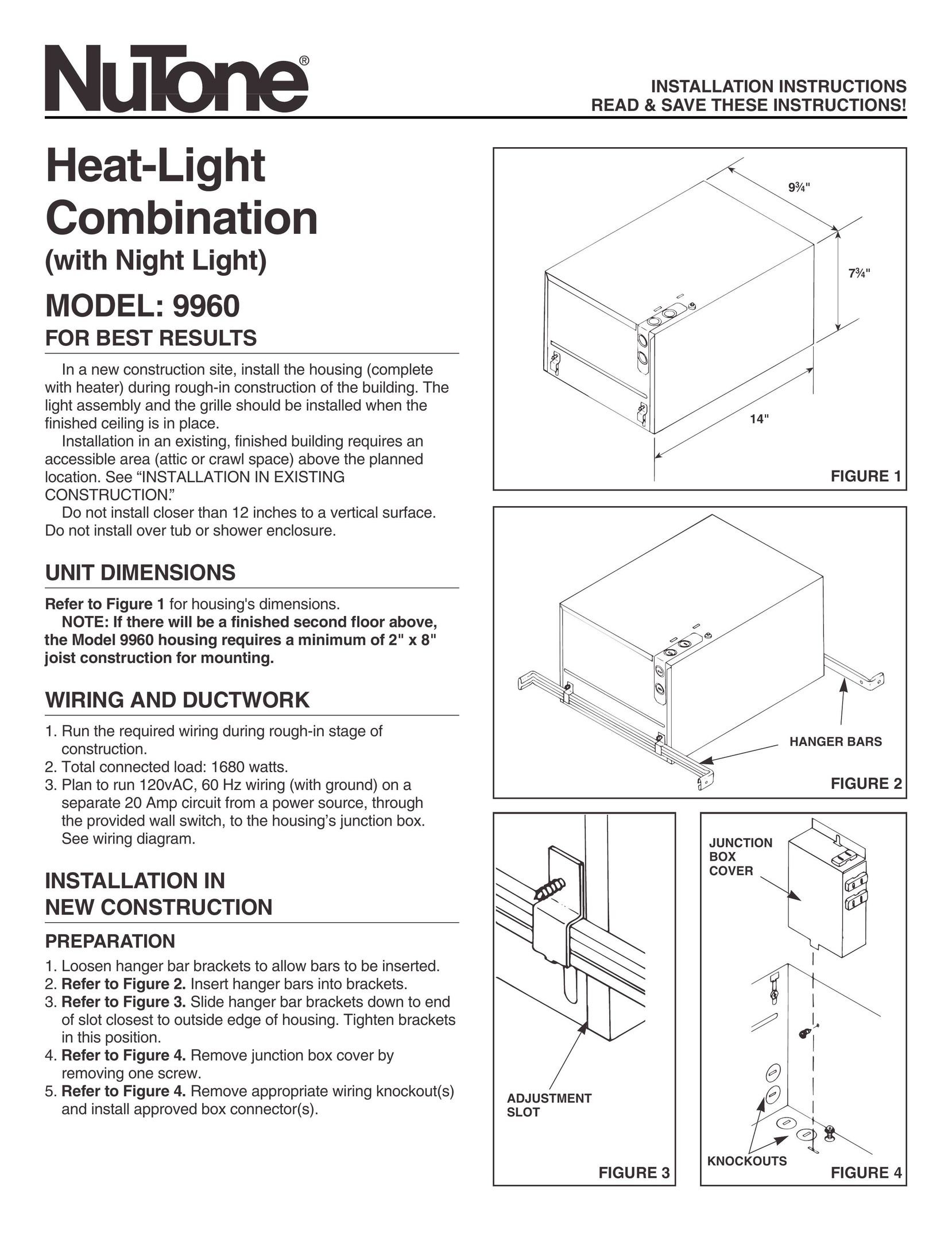 NuTone 9960 Heat Pump User Manual