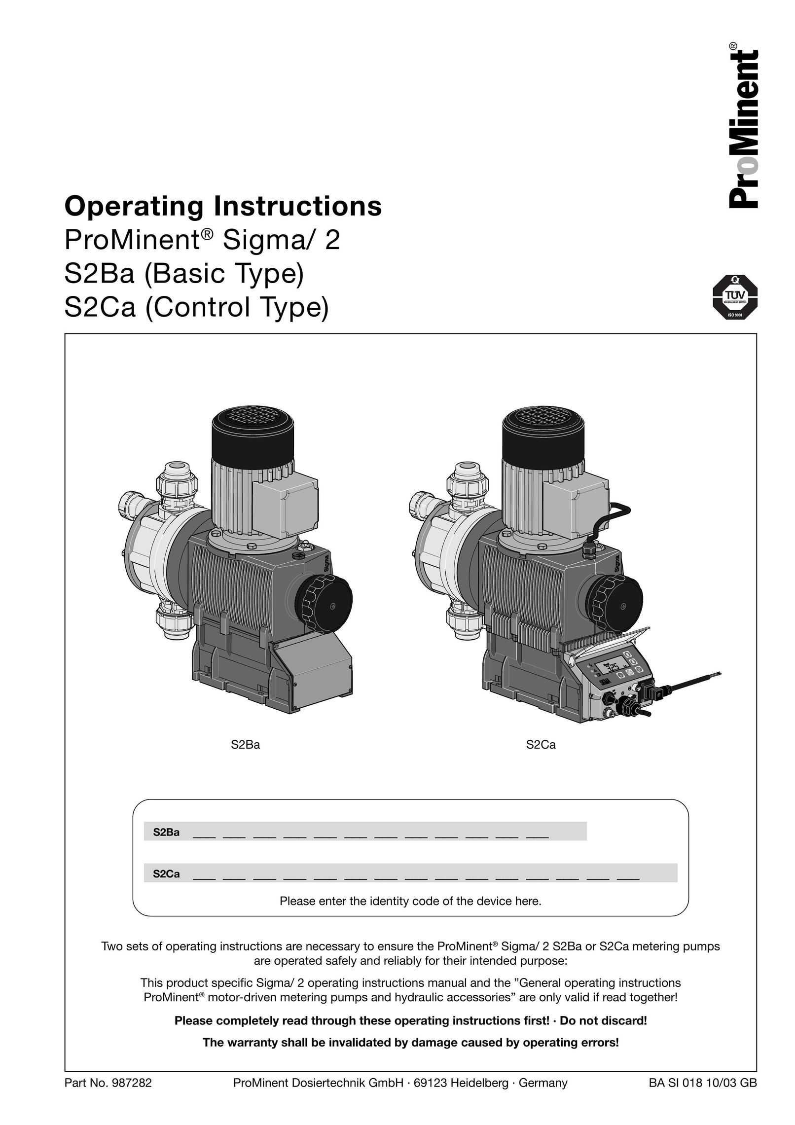 Sigma S2Ba Heat Pump User Manual