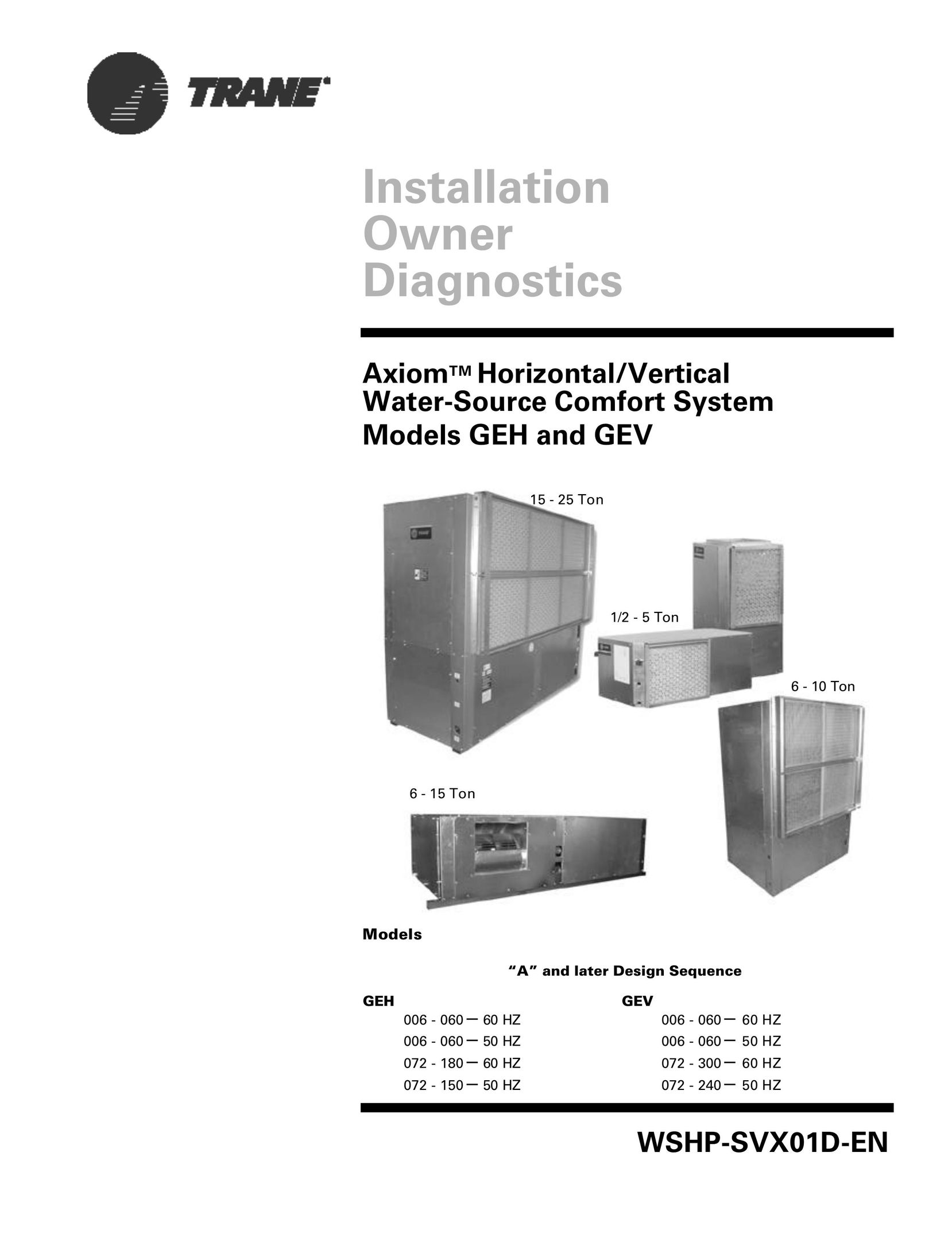 Trane GEV Heat Pump User Manual