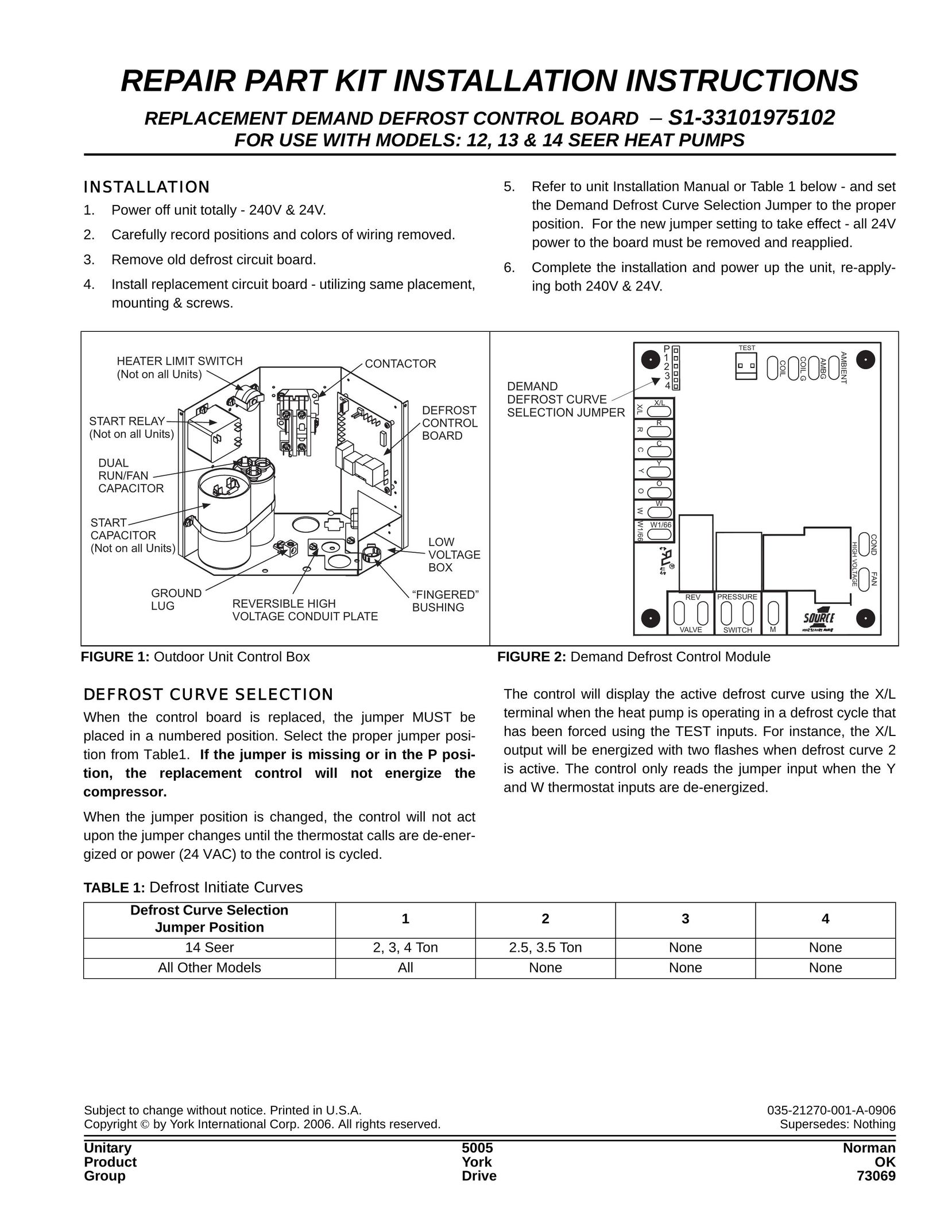 York S1-33101975102 Heat Pump User Manual