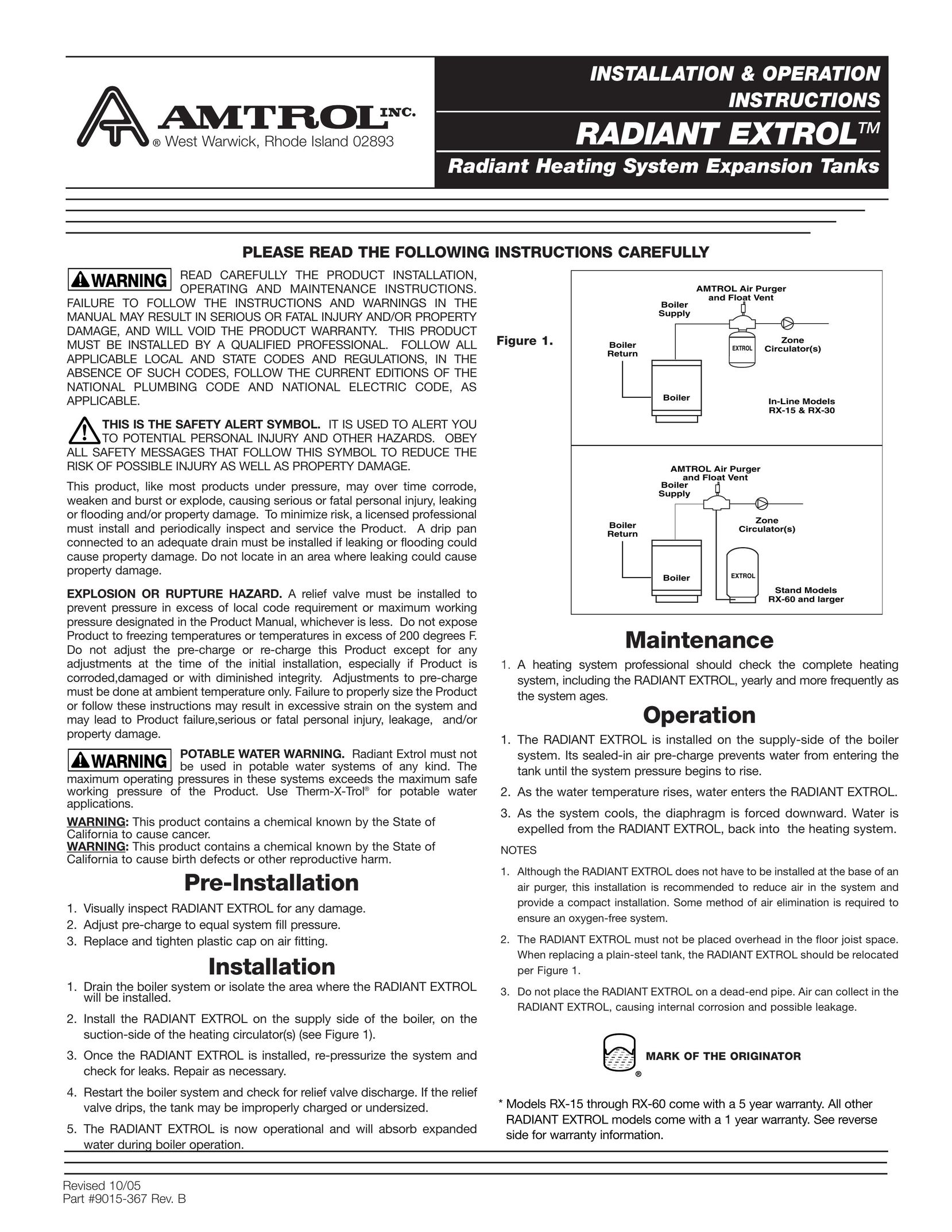 Amtrol Heating System Heating System User Manual