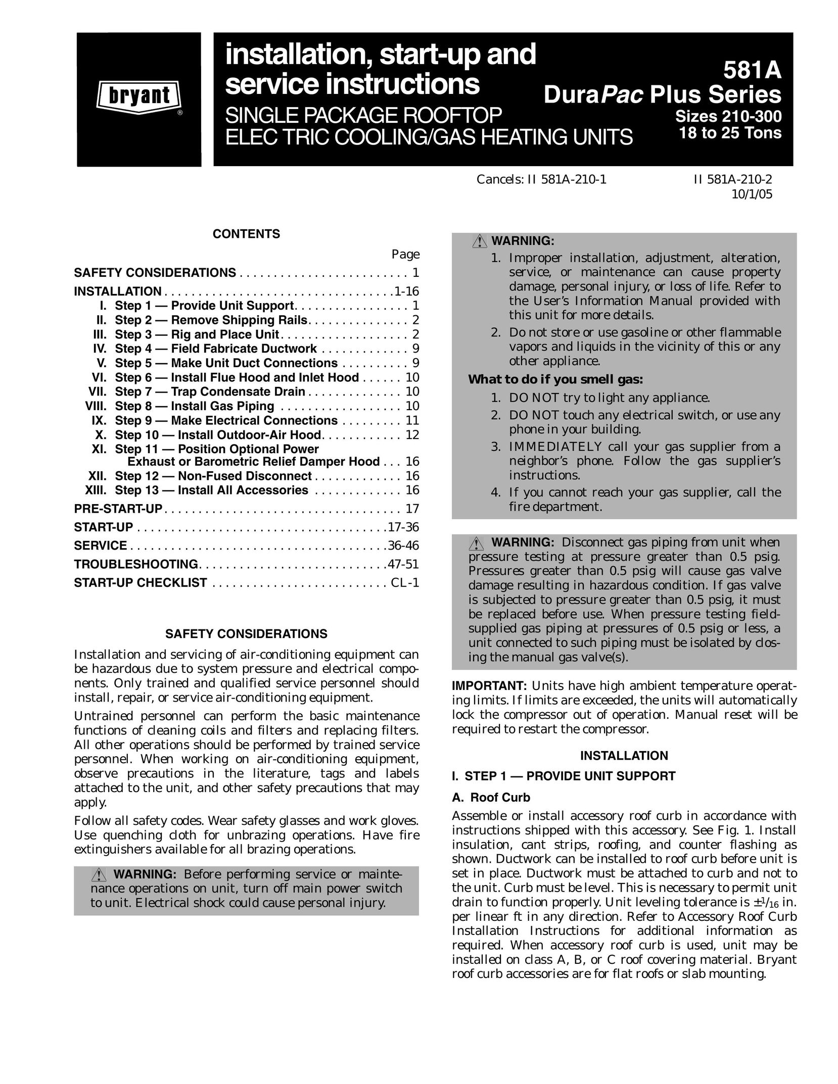 Bryant 581A Heating System User Manual