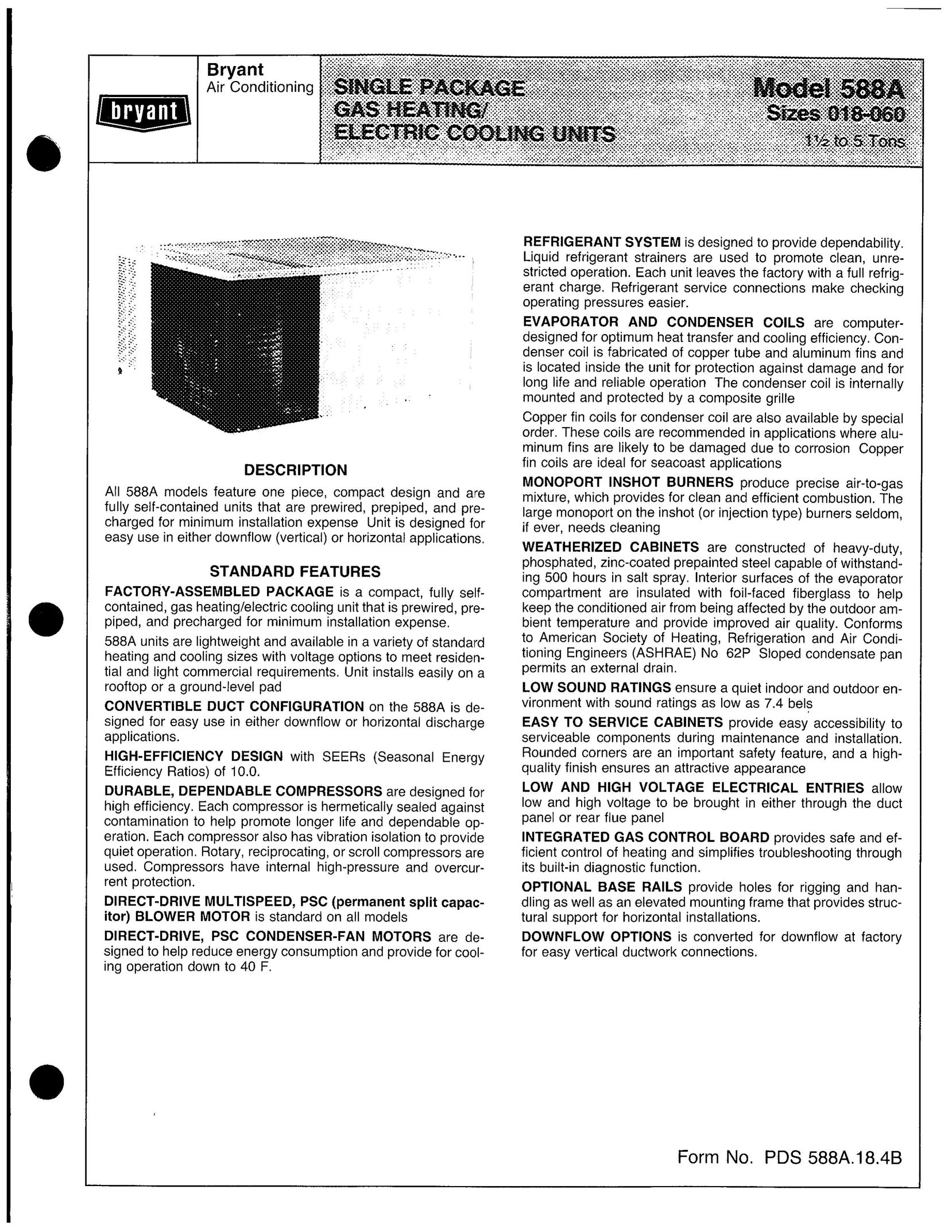 Bryant 588A Heating System User Manual