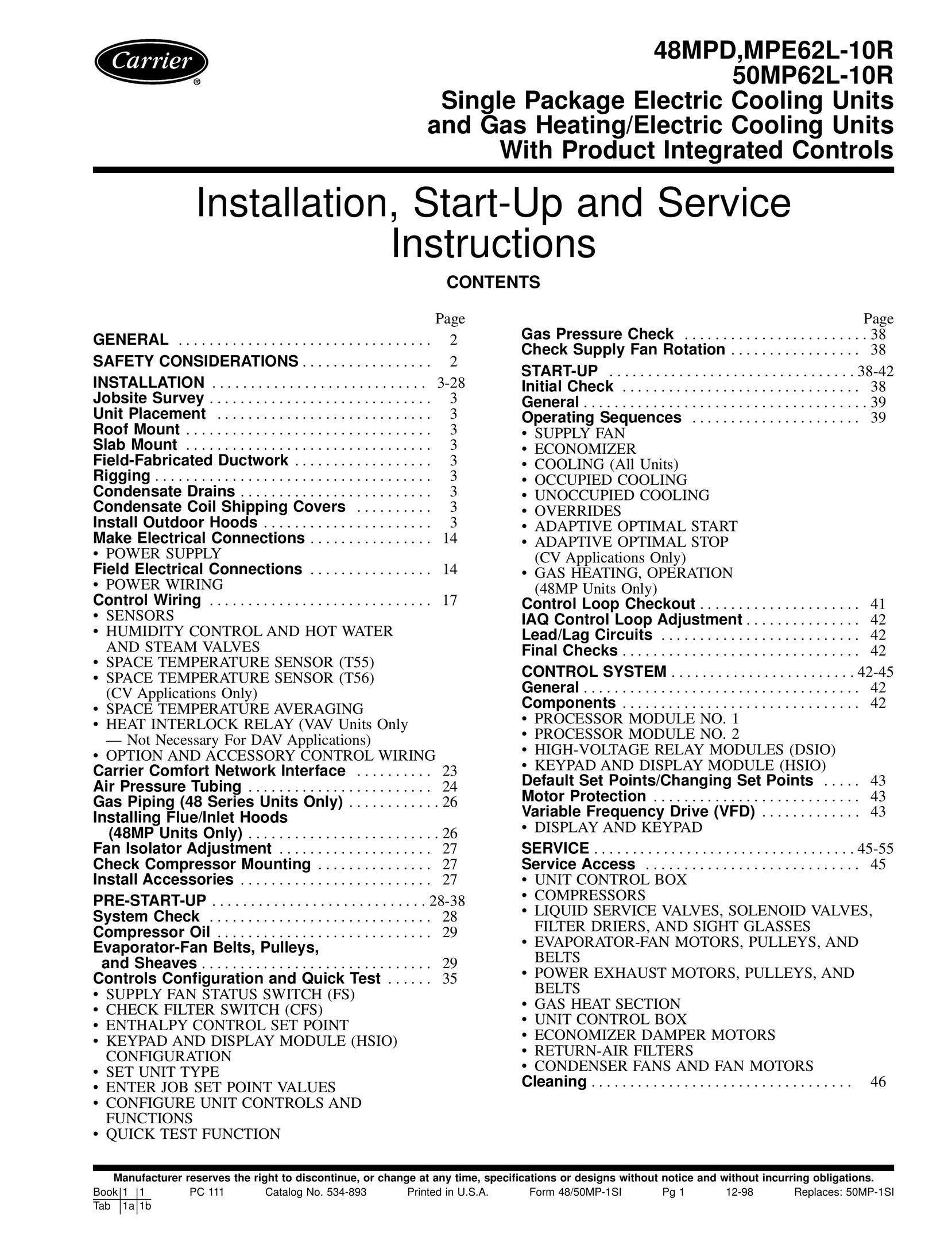 Carrier 48MPD Heating System User Manual