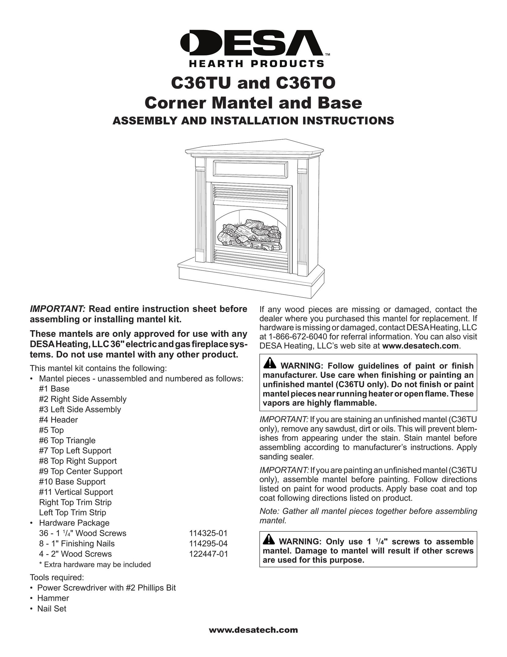Desa C36TU Heating System User Manual