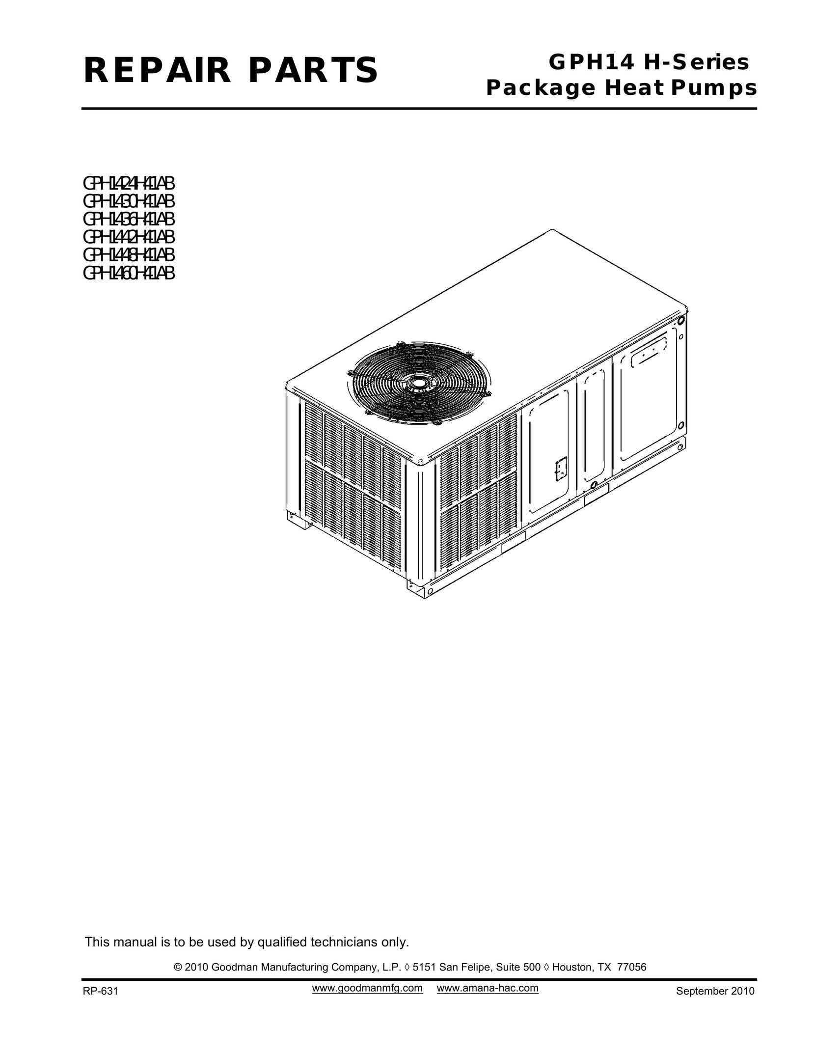 Goodman Mfg GPH1436H41AB Heating System User Manual