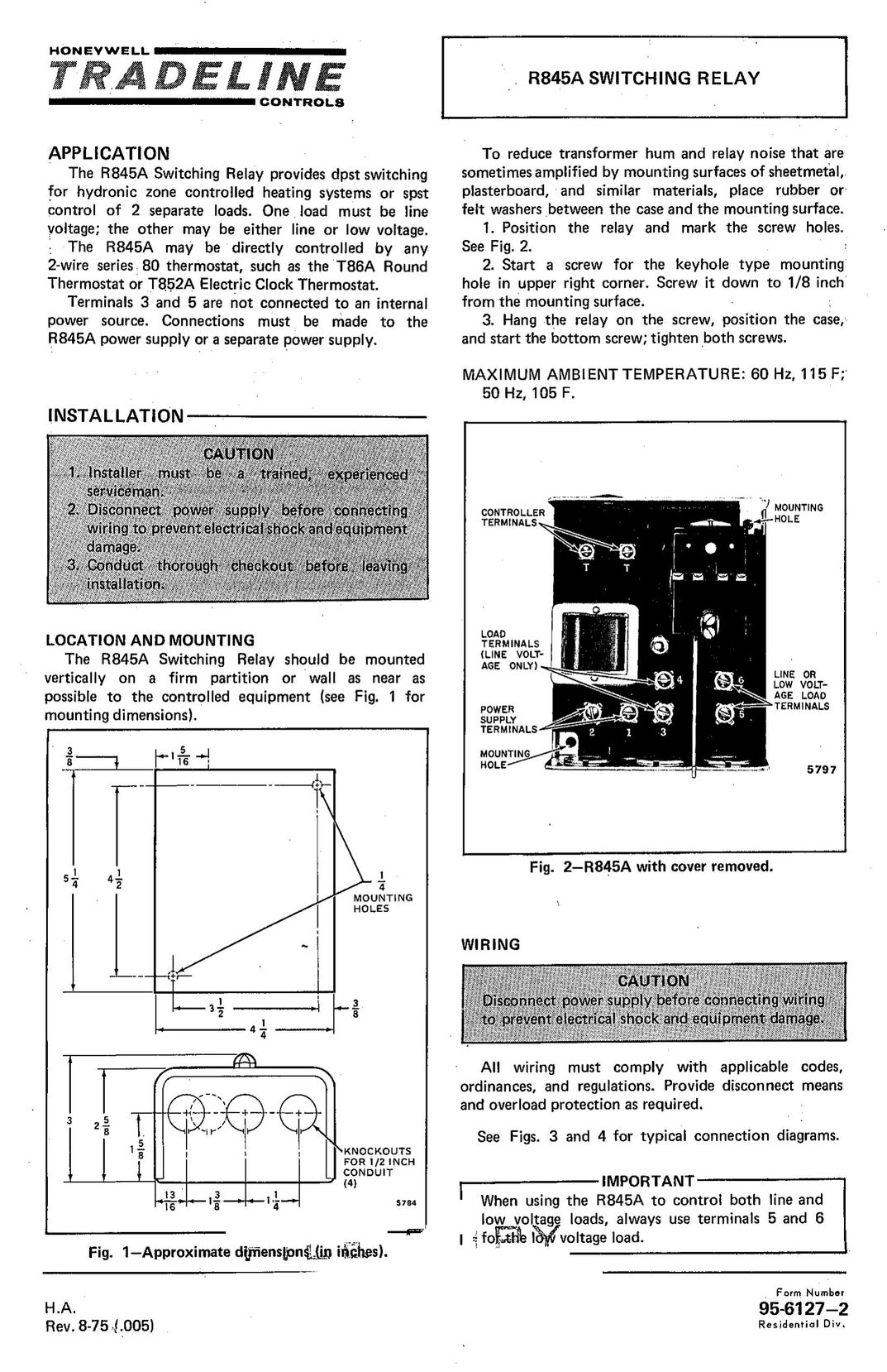 Honeywell 96-6127-2 Heating System User Manual