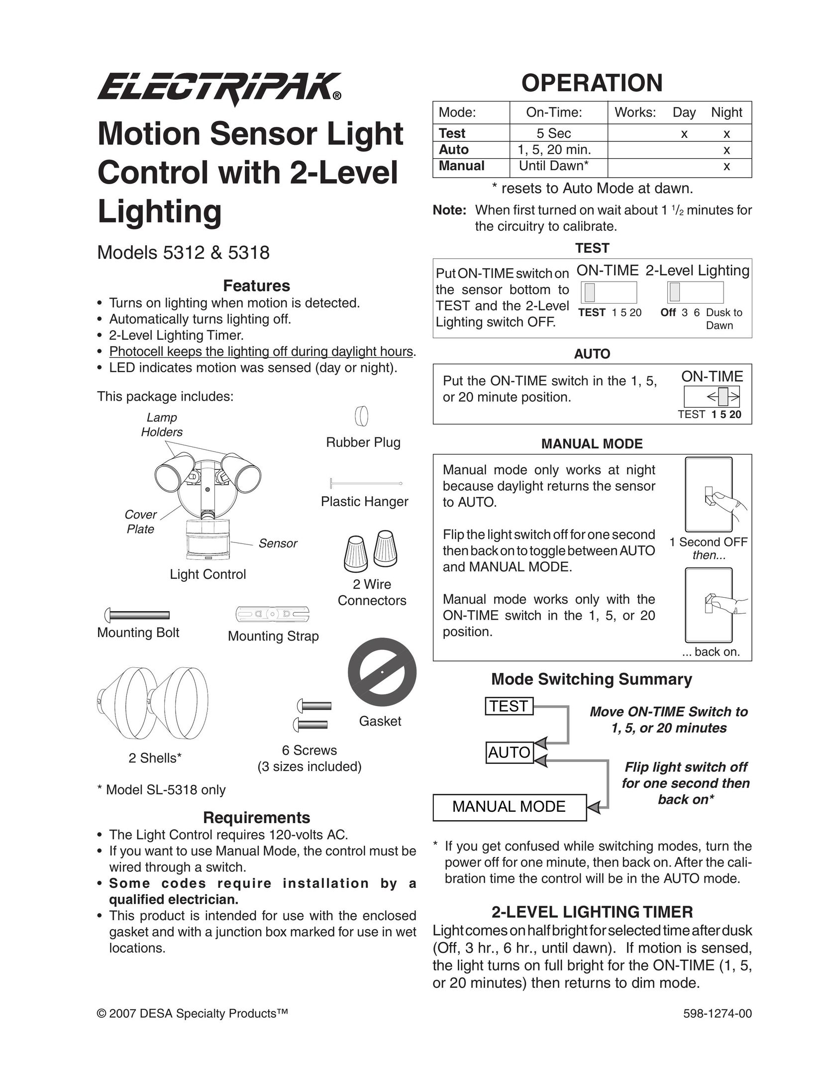 Desa SL-5326 Home Safety Product User Manual