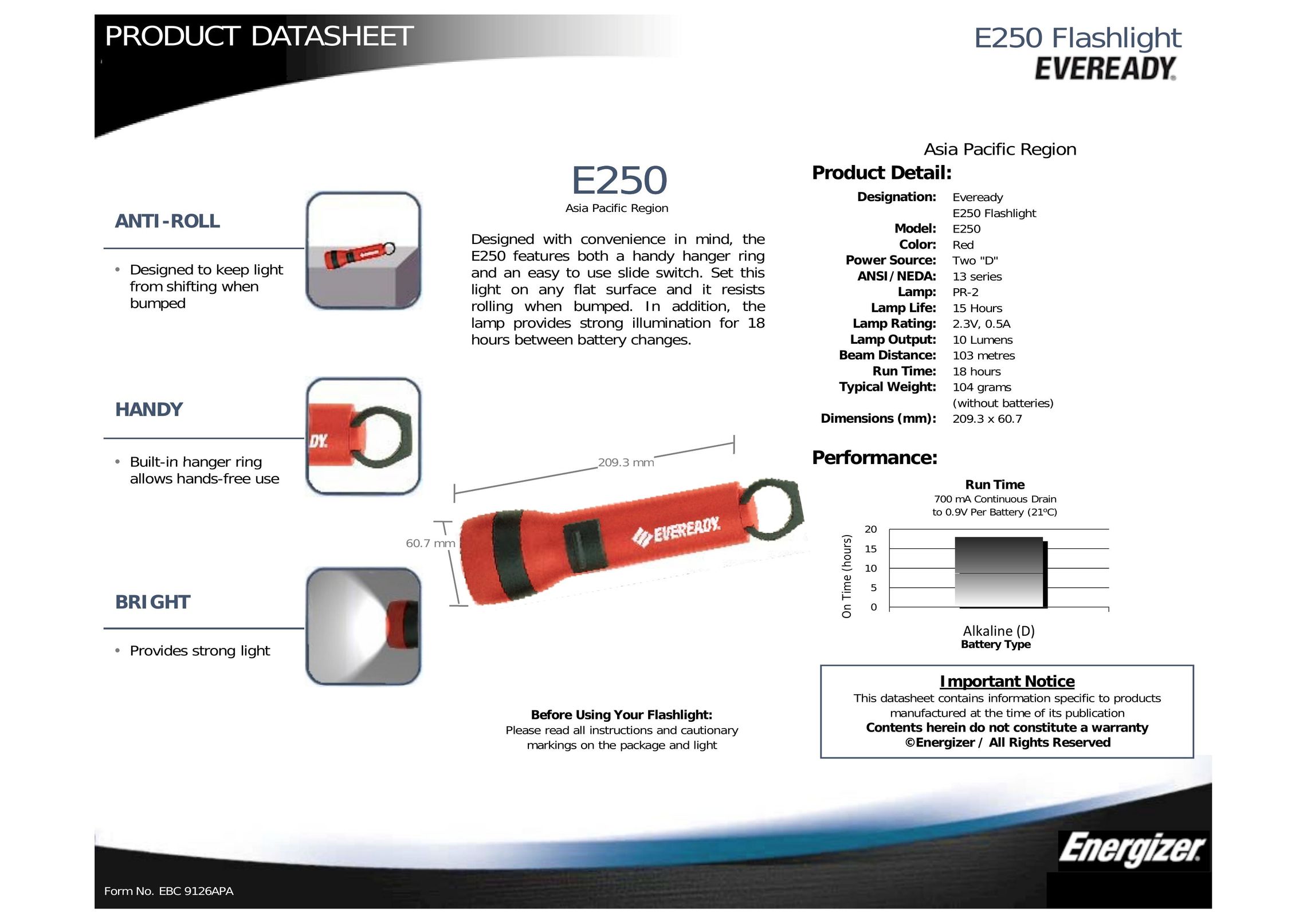 Energizer E250 Home Safety Product User Manual