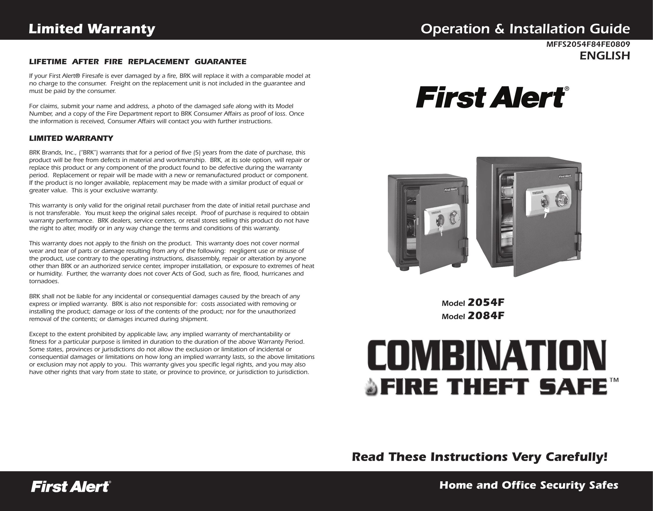 First Alert 2054F Home Safety Product User Manual