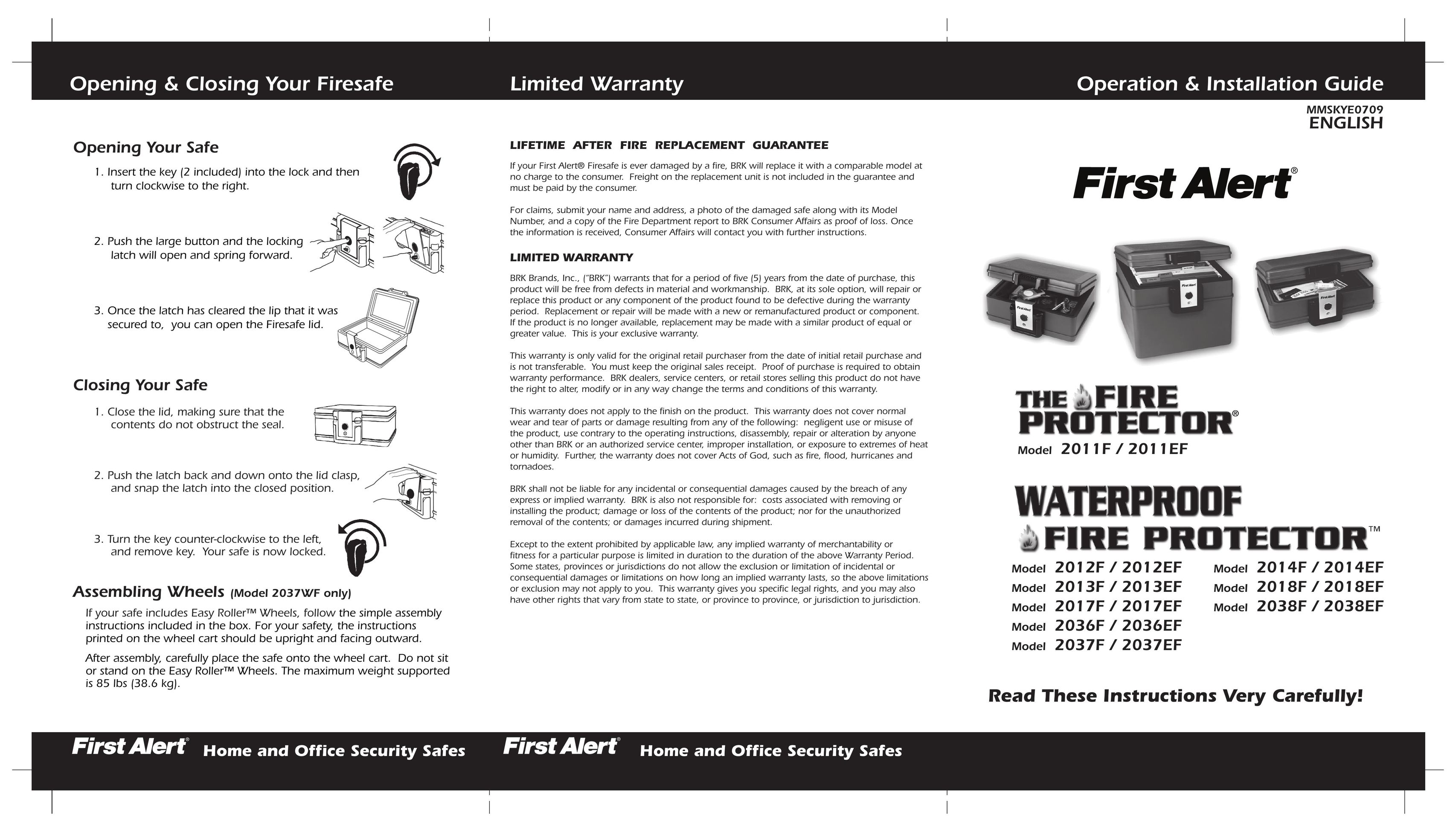 First Alert MMSKYE0709 Home Safety Product User Manual