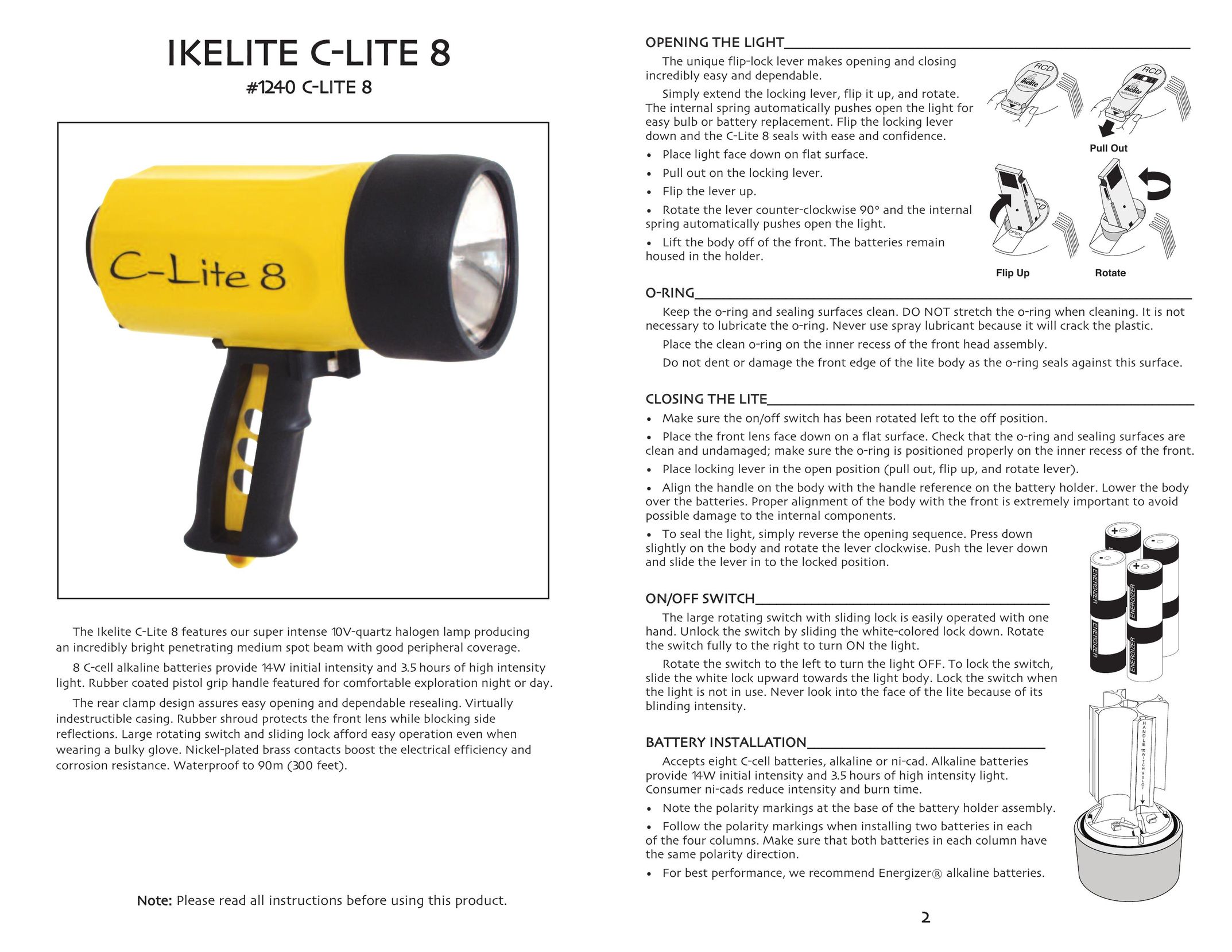 Ikelite C-Lite 8 Home Safety Product User Manual