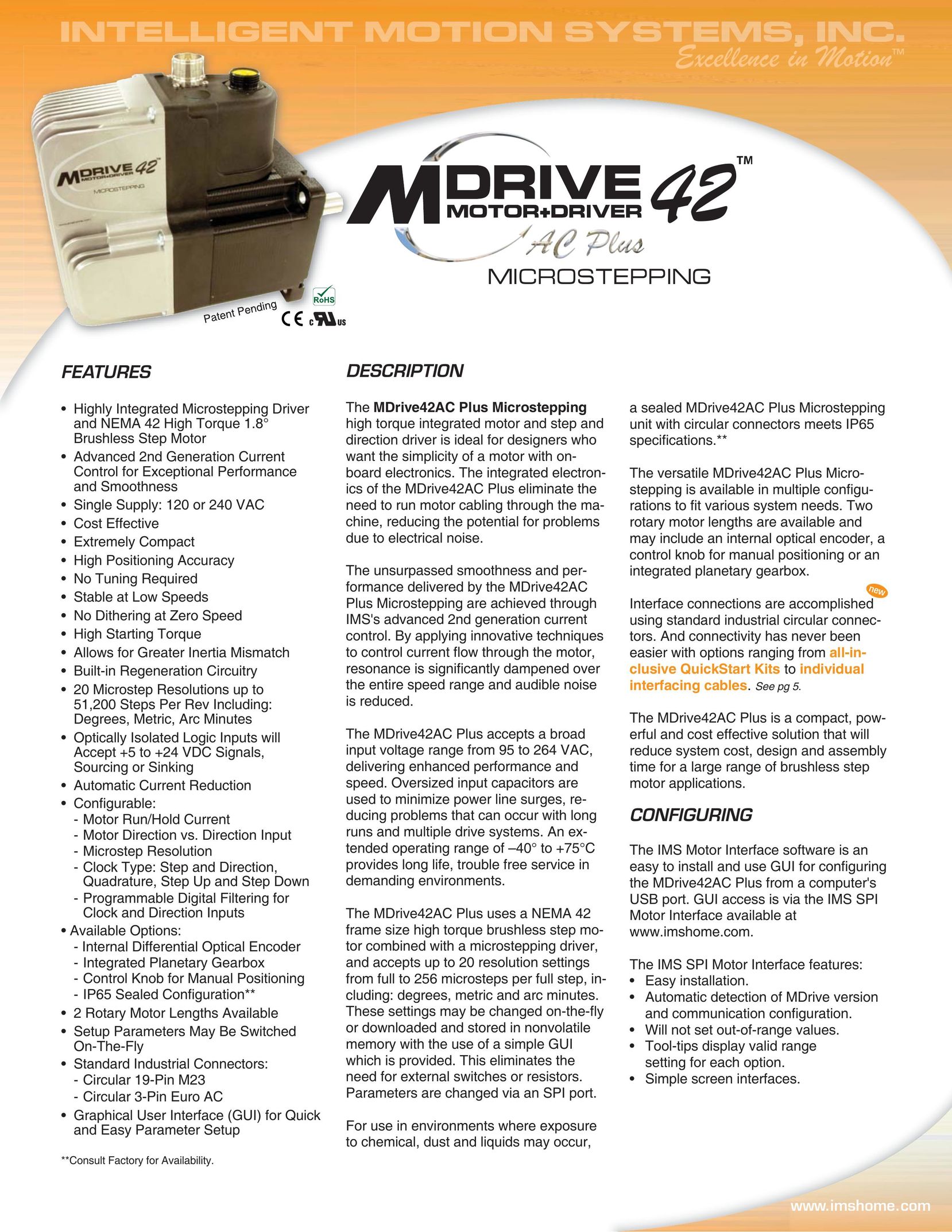 Intelligent Motion Systems MDM42 AC Home Safety Product User Manual