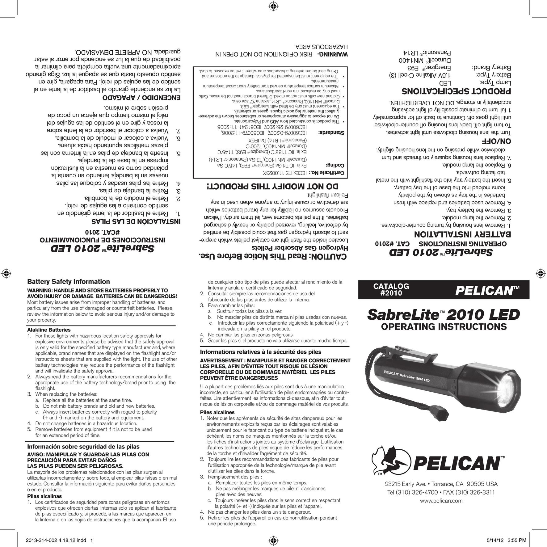 Pelican 2010 LED Home Safety Product User Manual