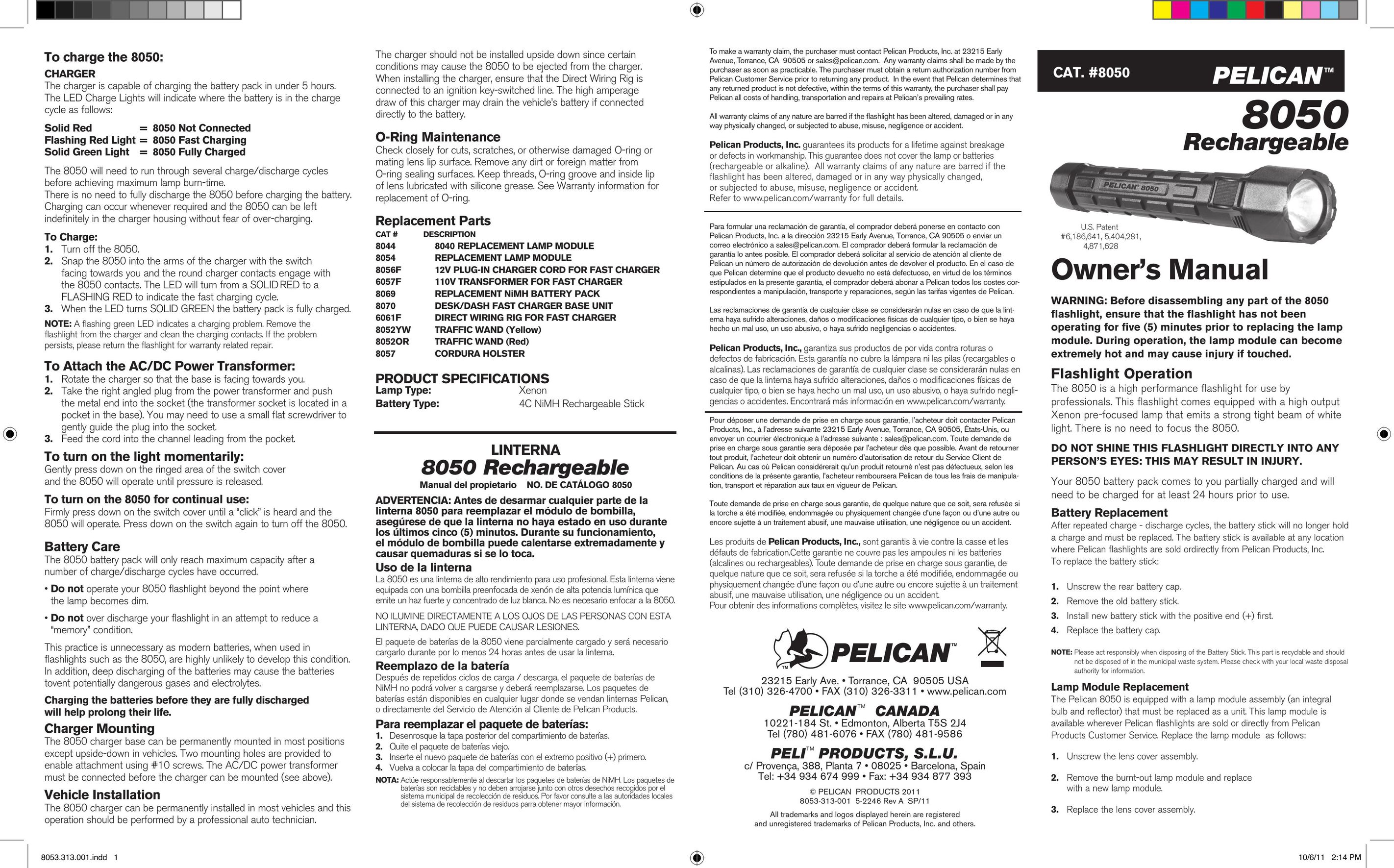 Pelican 8050 Home Safety Product User Manual
