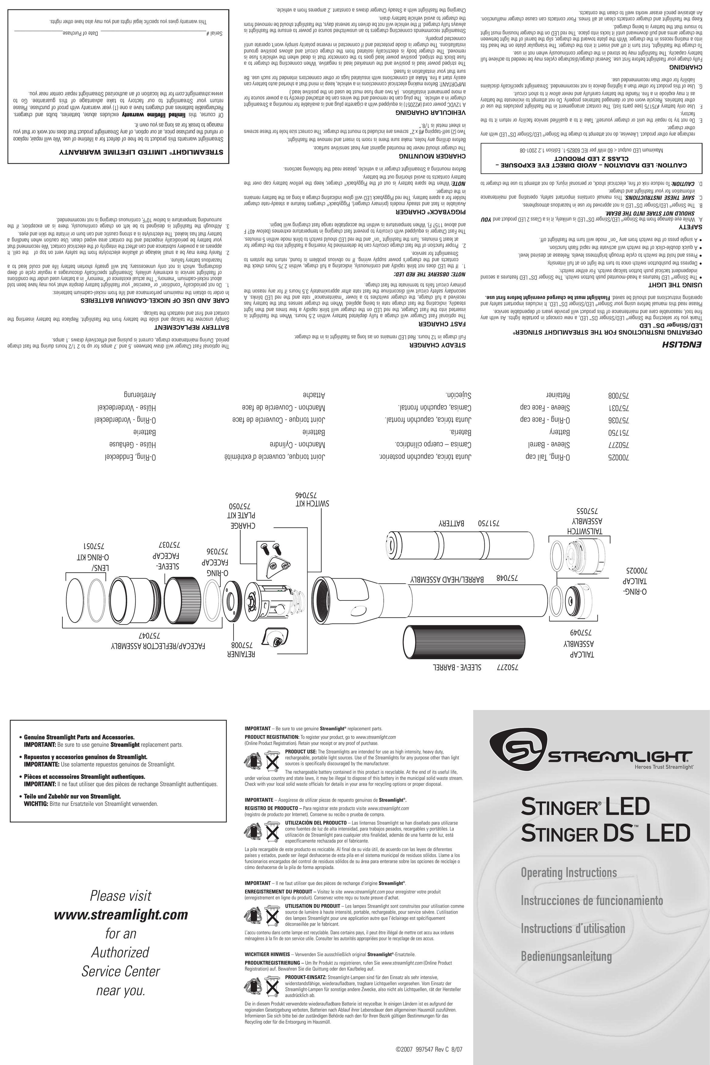 StreamLight 750277 Home Safety Product User Manual