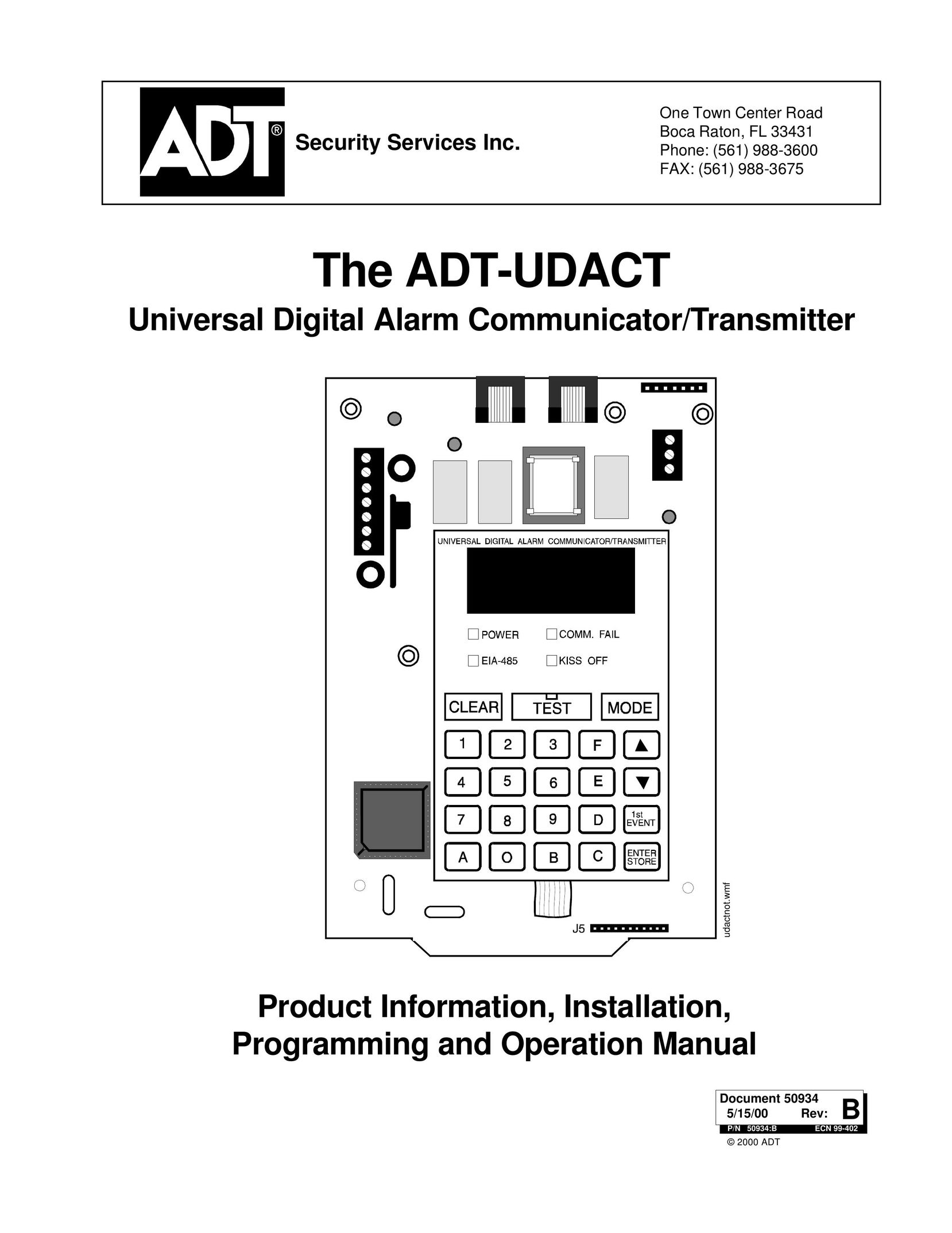 ADT Security Services ADT-UDACT Home Security System User Manual