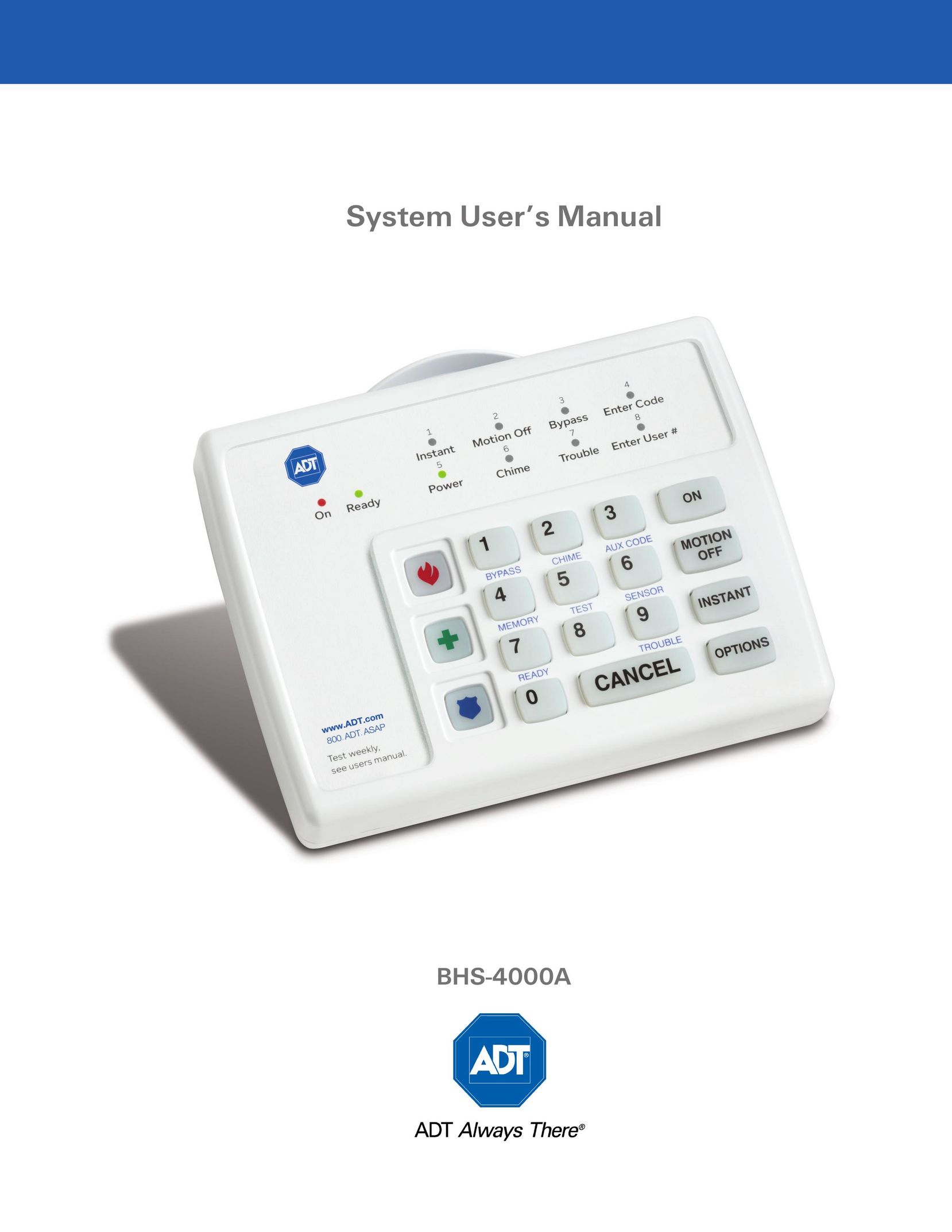 ADT Security Services BHS-4000A Home Security System User Manual