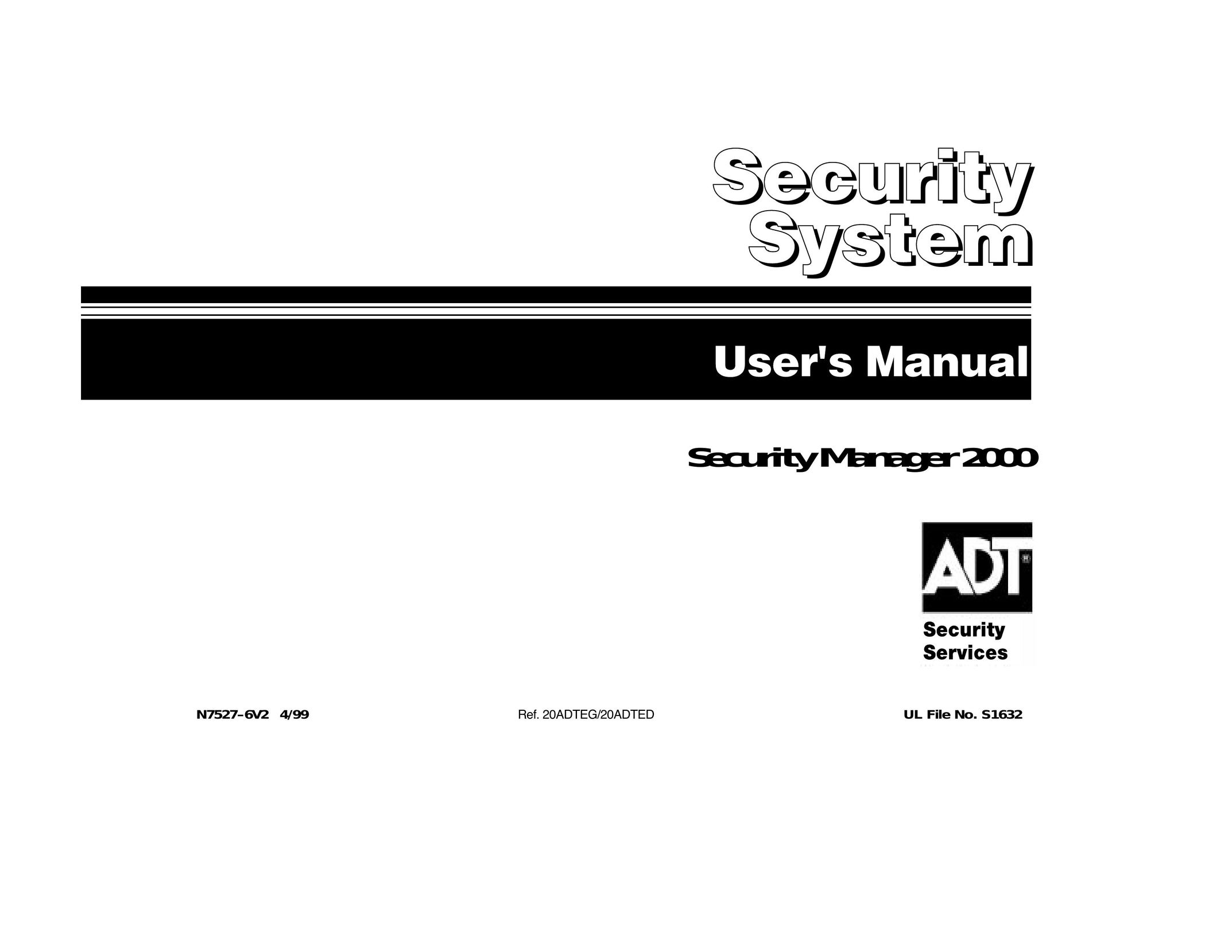 ADT Security Services Security Manager 2000 Home Security System User Manual