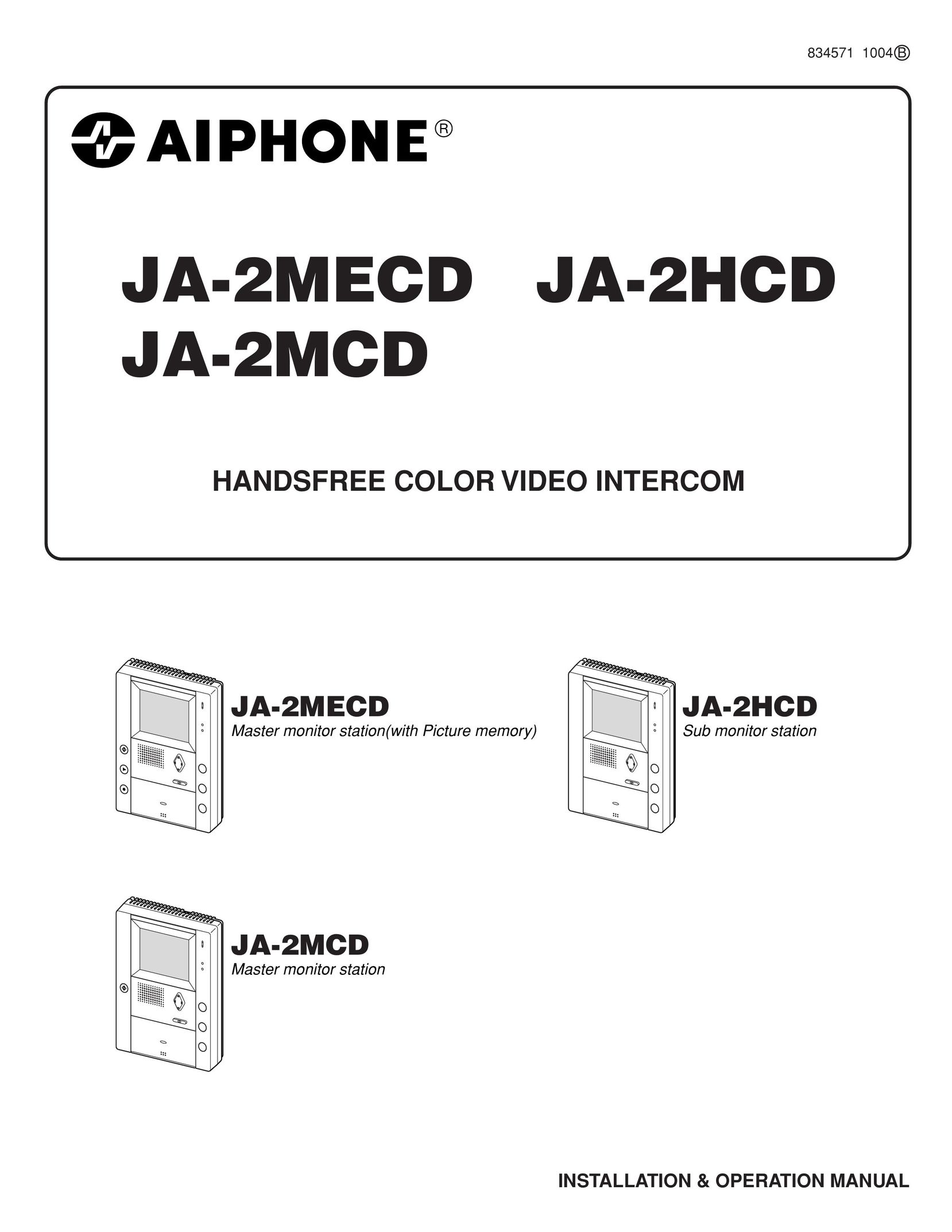 Aiphone Ja-2hcd Home Security System User Manual