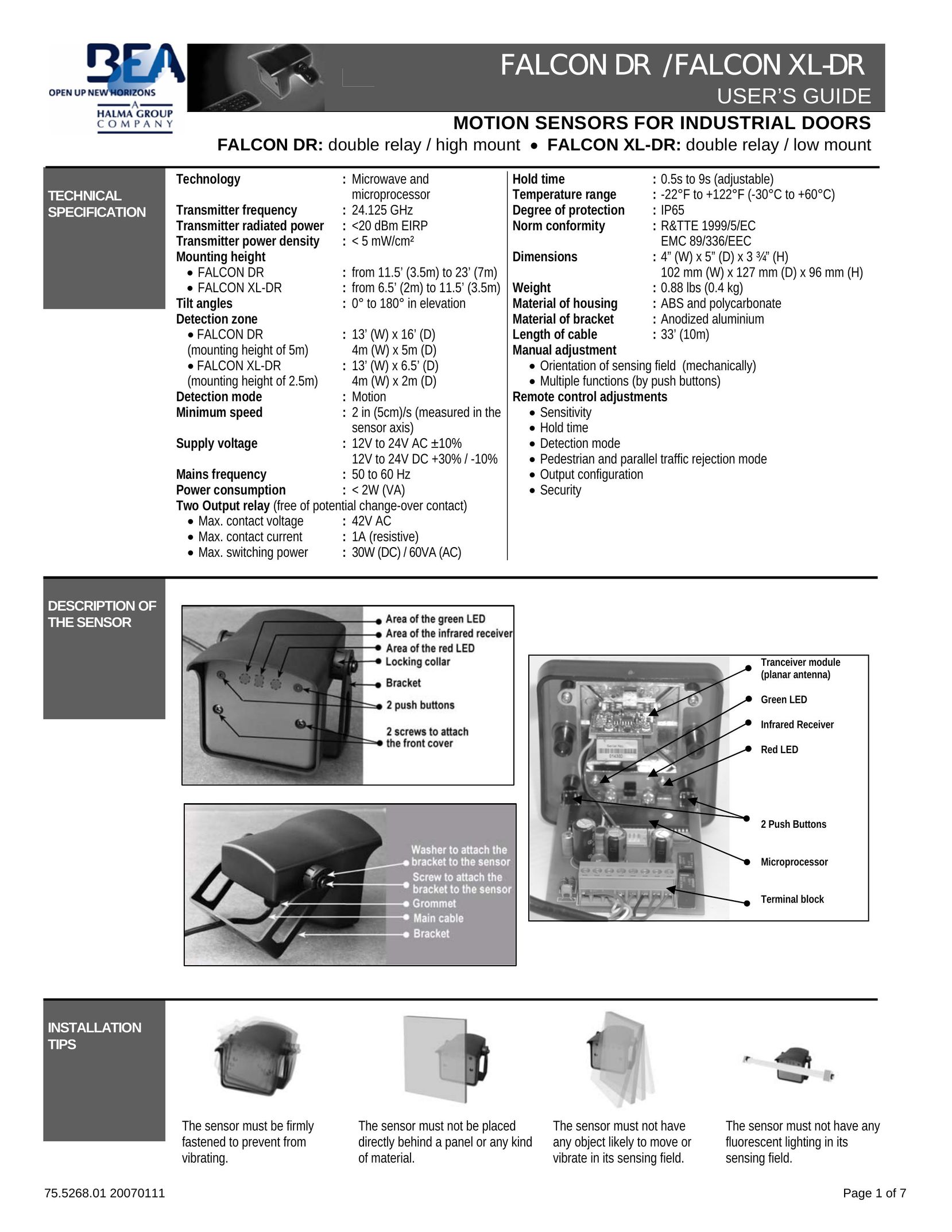 BEA DR Home Security System User Manual