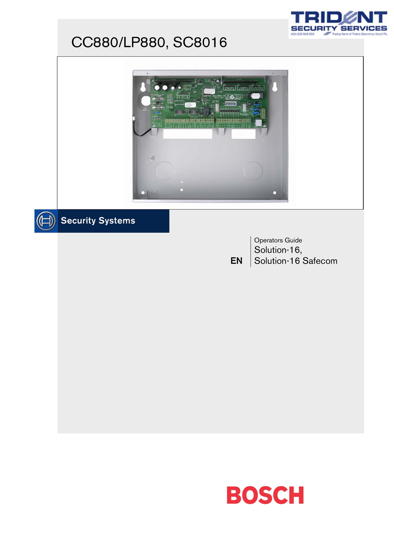 Bosch Appliances CC880 Home Security System User Manual