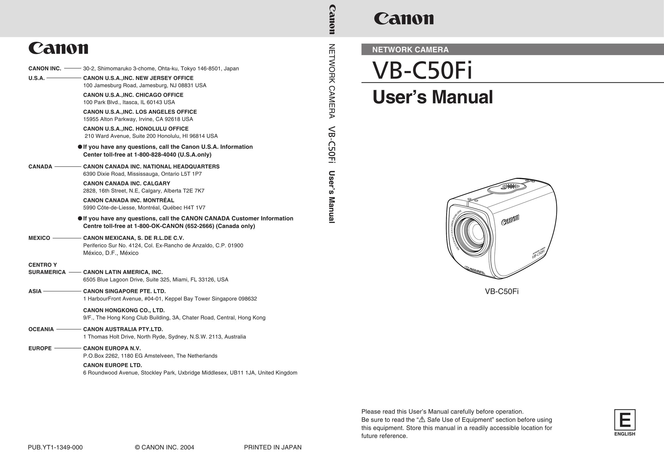 Canon Vb-C50fi Home Security System User Manual