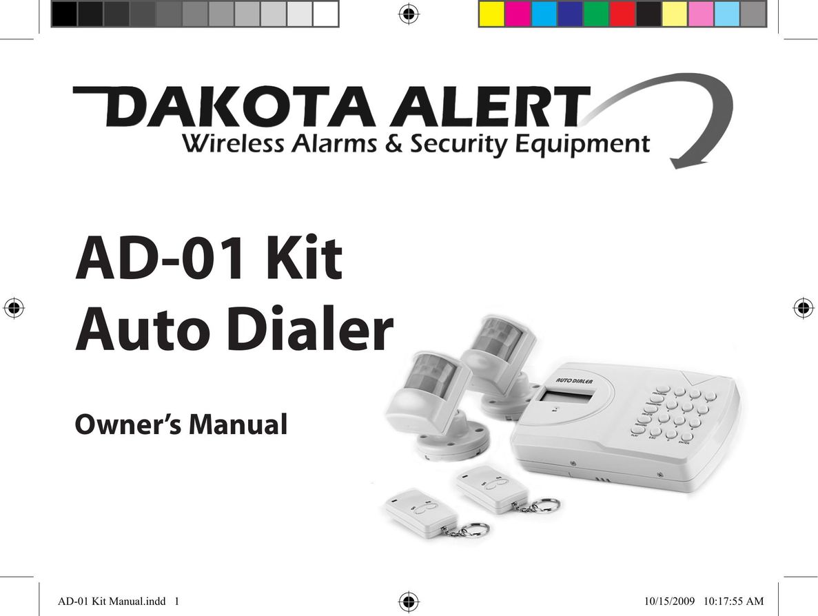 Dakota Alert AD-01 Kit Auto Dialer Home Security System User Manual