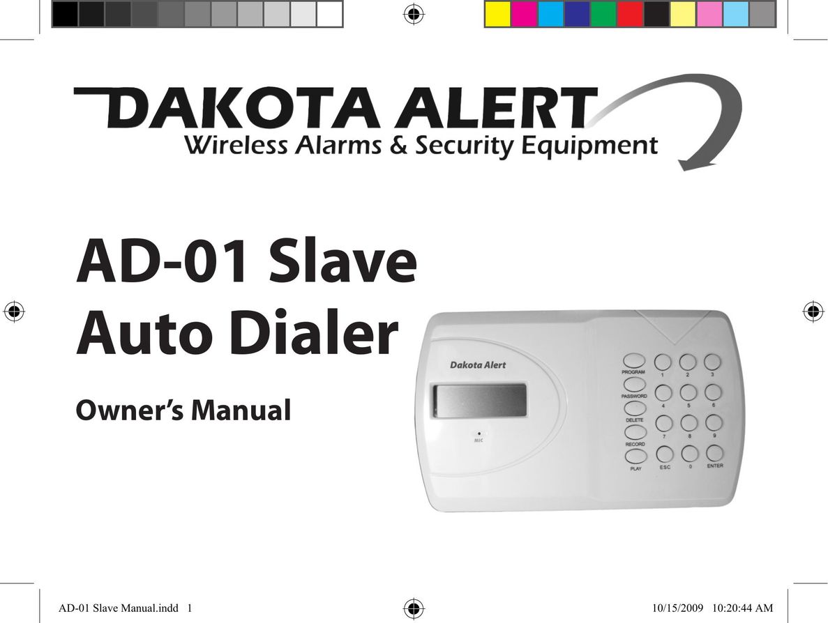 Dakota Alert ad-01 slave Home Security System User Manual