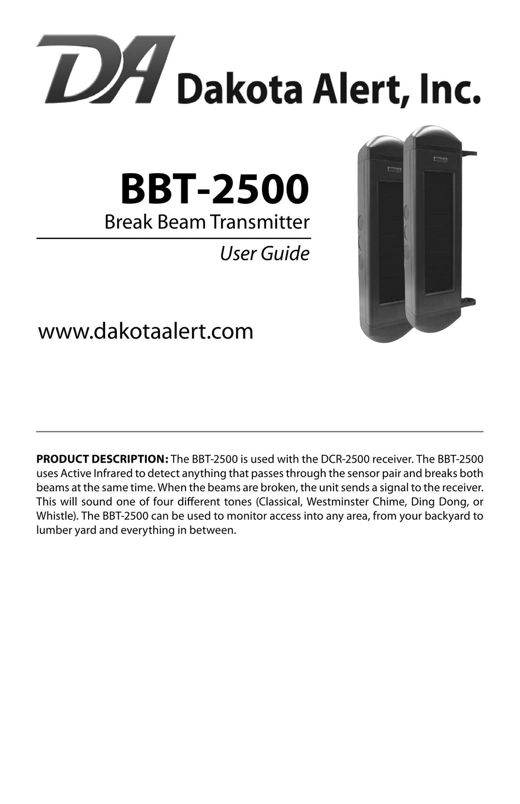 Dakota Alert BBT-2500 Home Security System User Manual